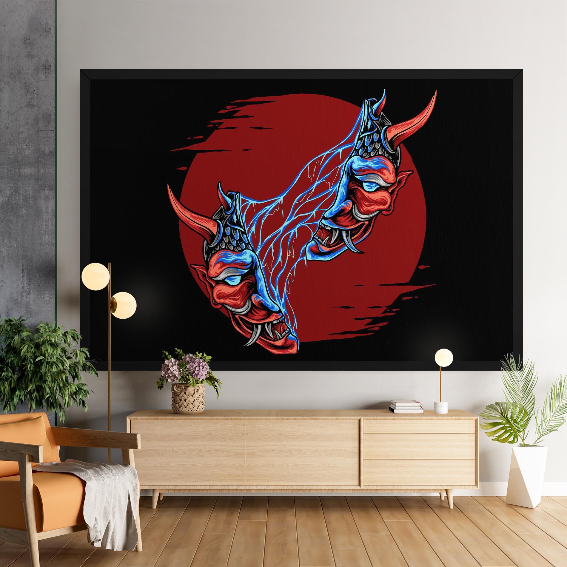 Leinwandbild Japanese Mask mockup 9