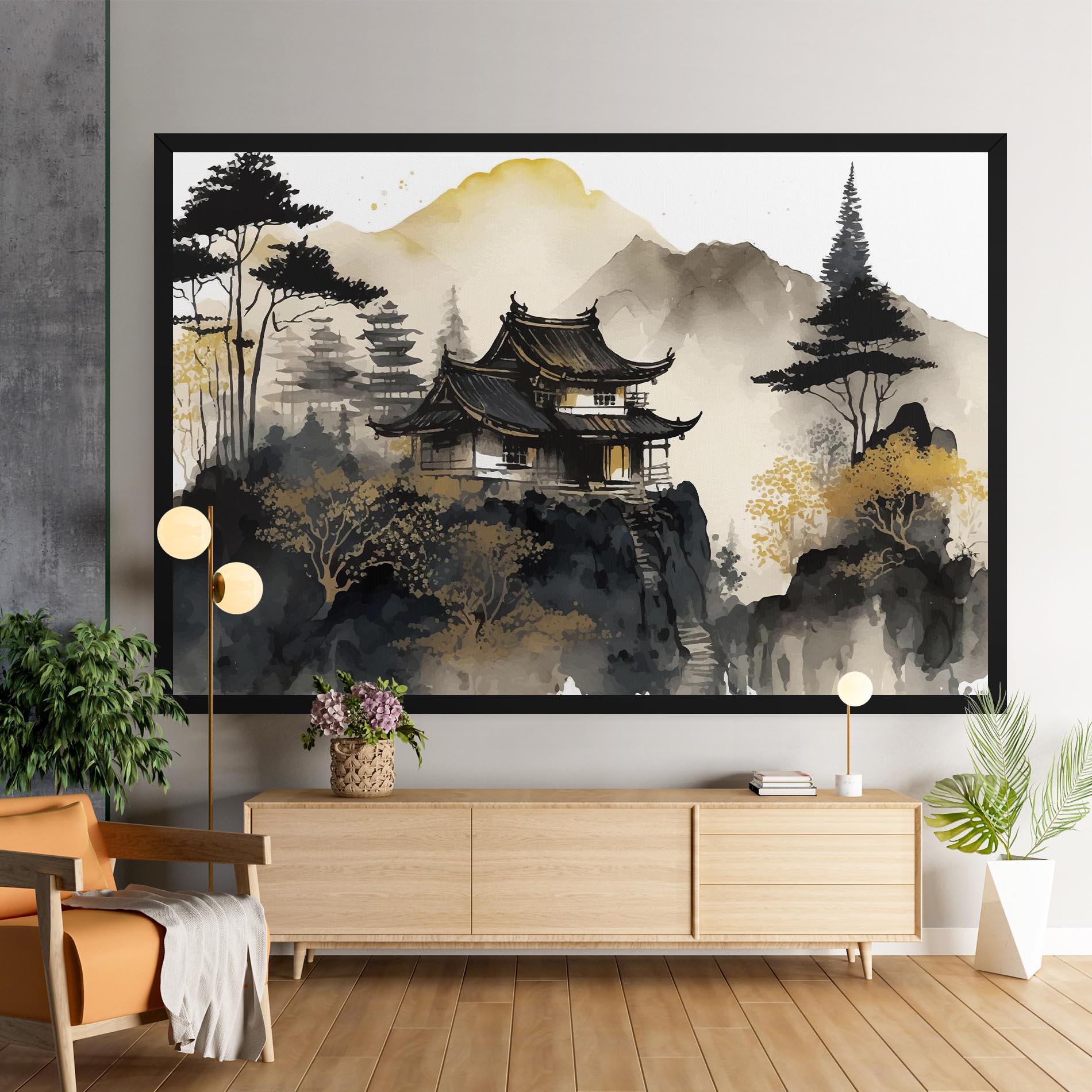 Leinwandbild Japanese Temple mockup 9