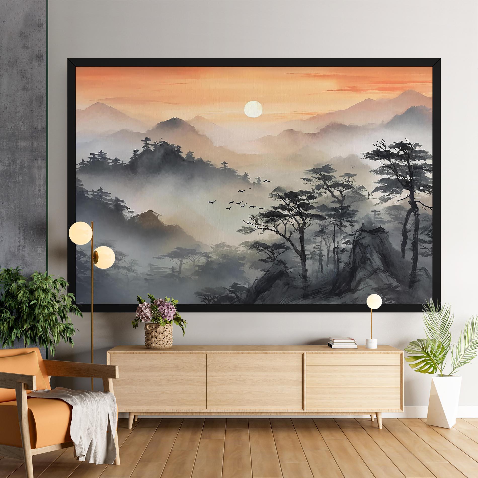 Leinwandbild Sunset Fog mockup 9