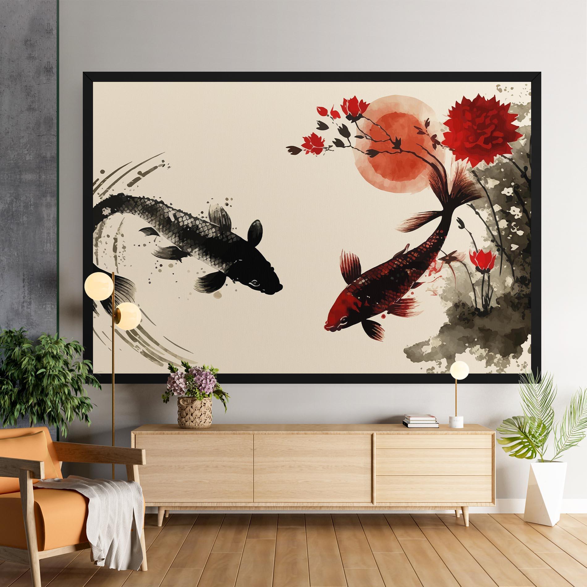 Leinwandbild Sunset Red Flower mockup 9