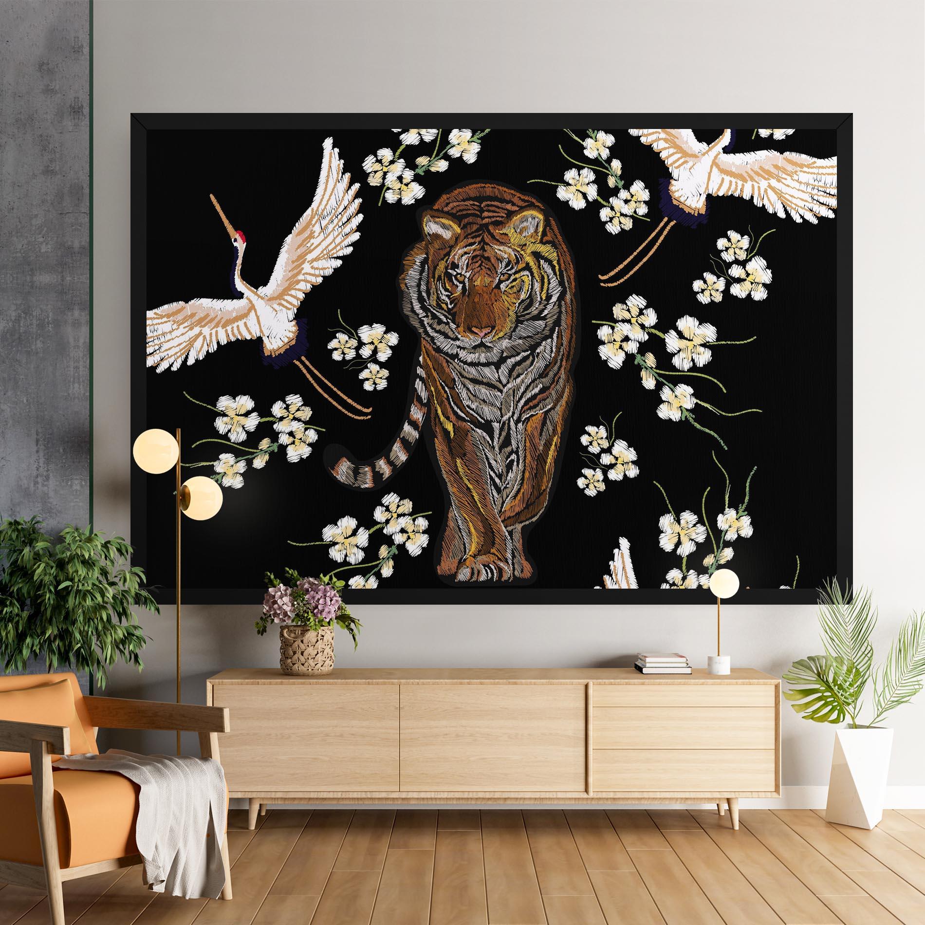 Leinwandbild Tiger Birds Art mockup 9