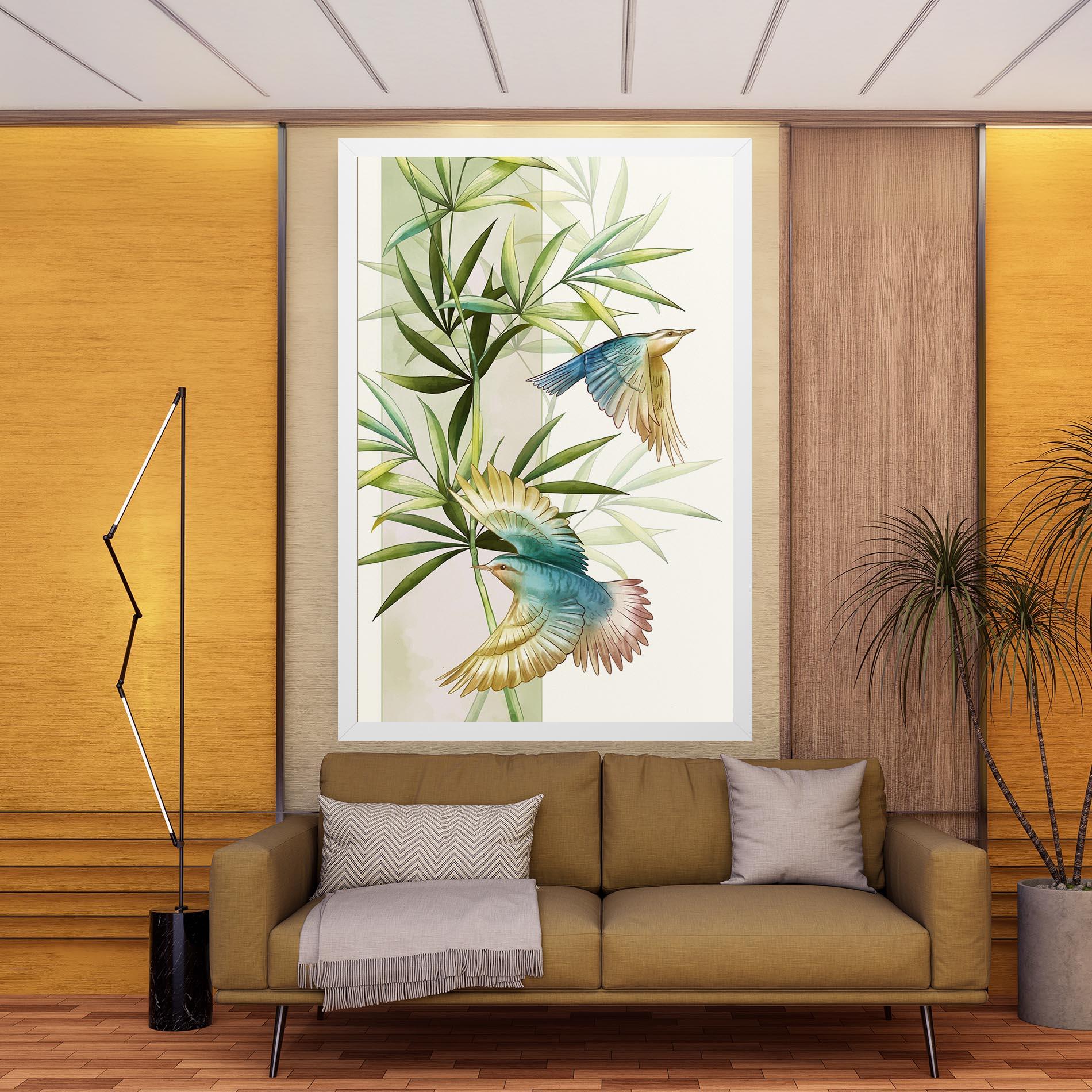 Leinwandbild Asiatic Blue Birds mockup 9