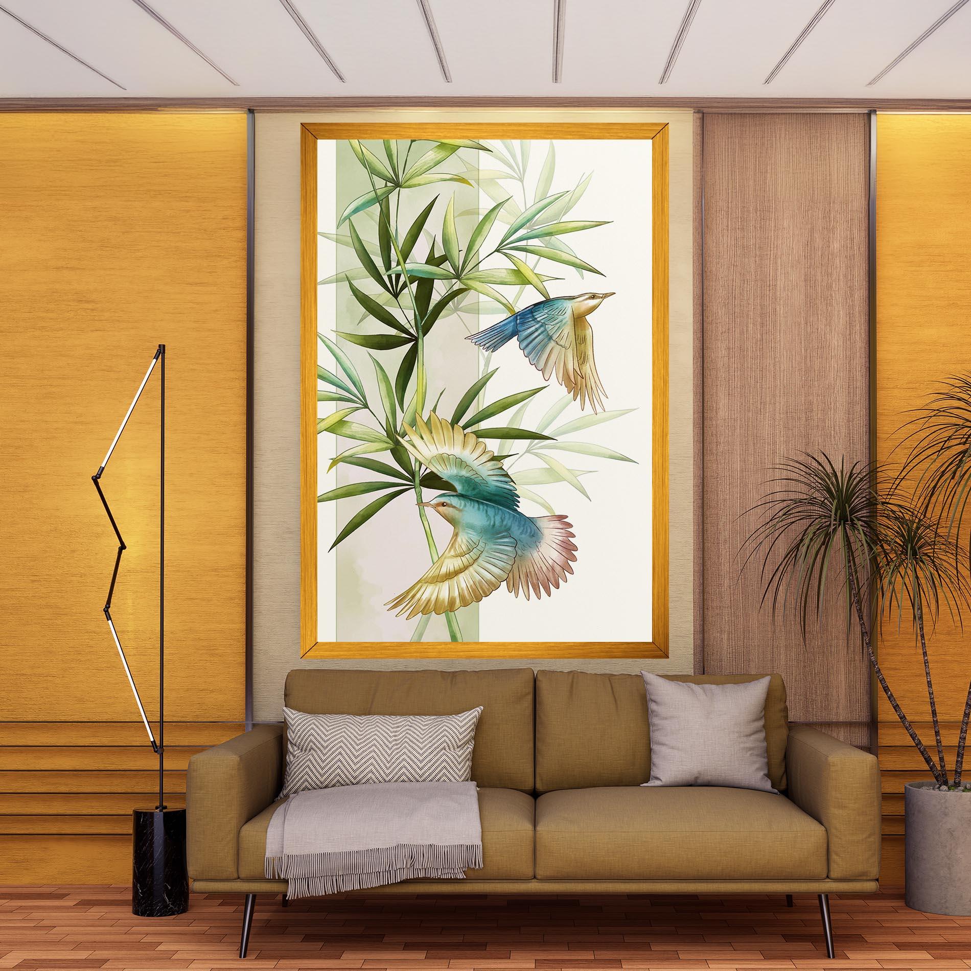 Leinwandbild Asiatic Blue Birds mockup 9