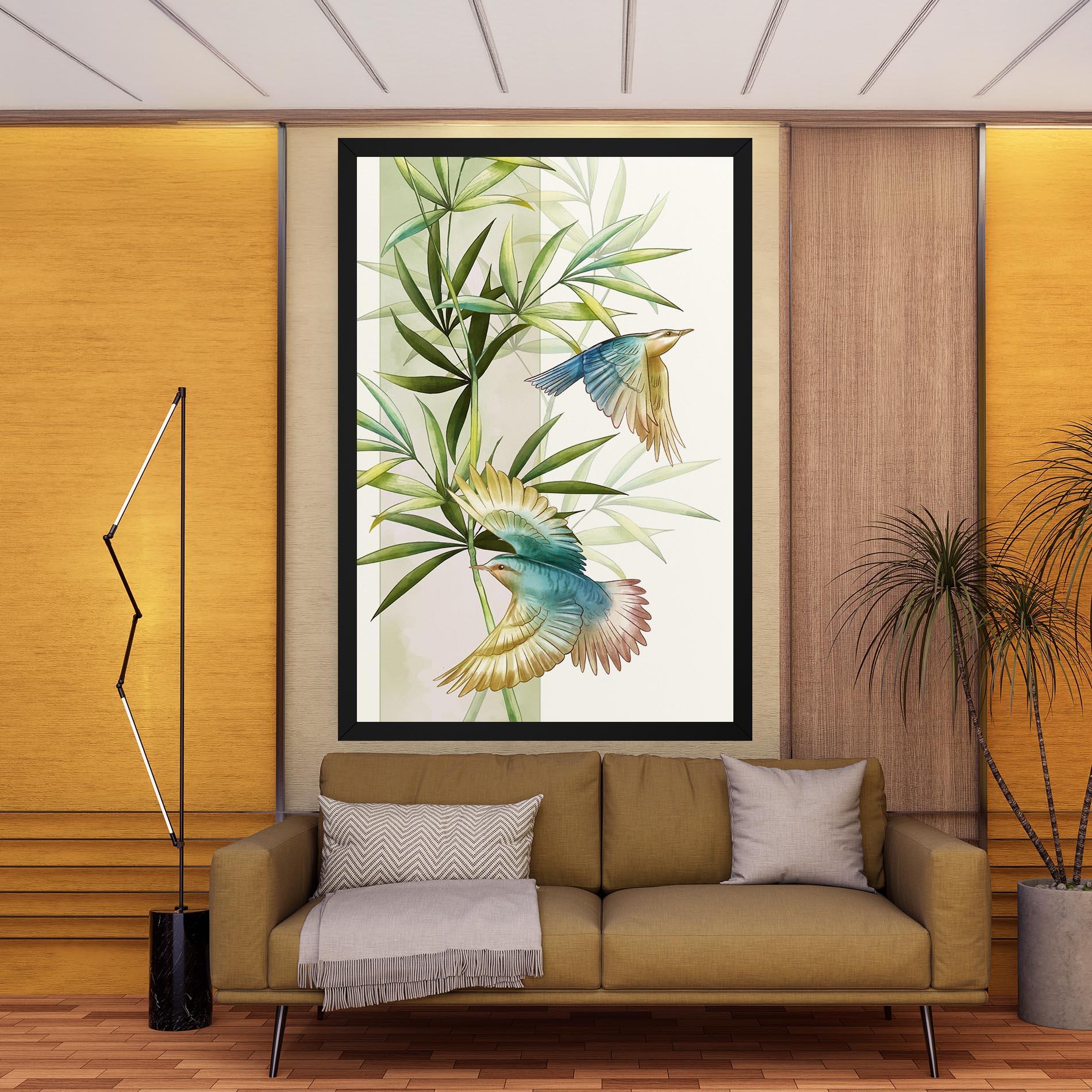 Leinwandbild Asiatic Blue Birds mockup 9