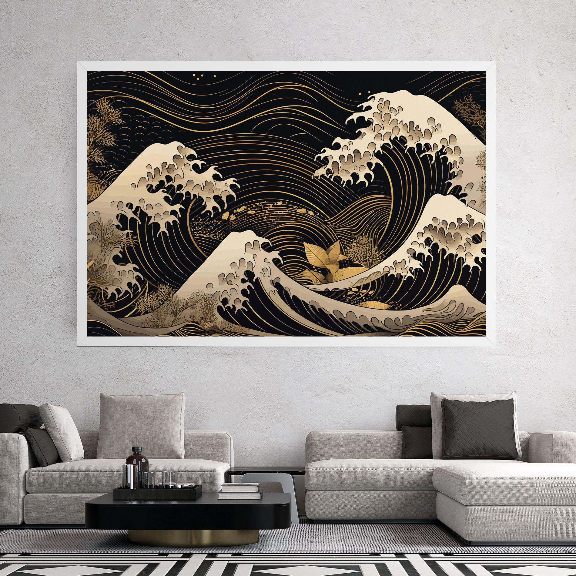 Leinwandbild Asiatic Gold Wave mockup 2