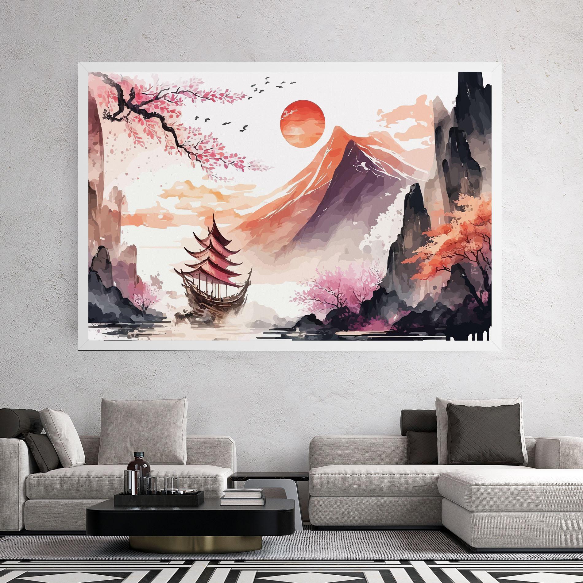 Leinwandbild Asiatic Purple Mountain mockup 2