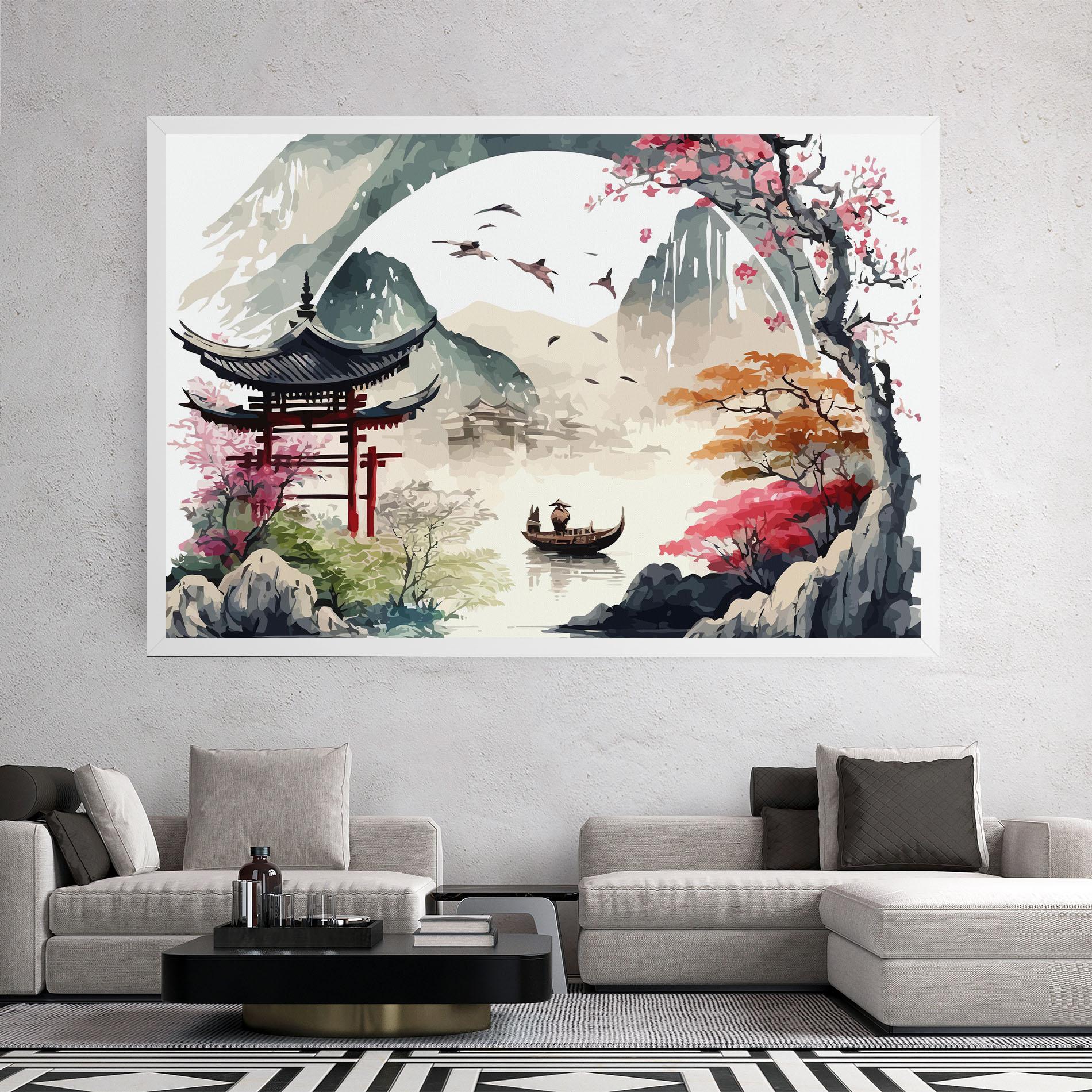 Leinwandbild Beautiful Asiatic View mockup 2
