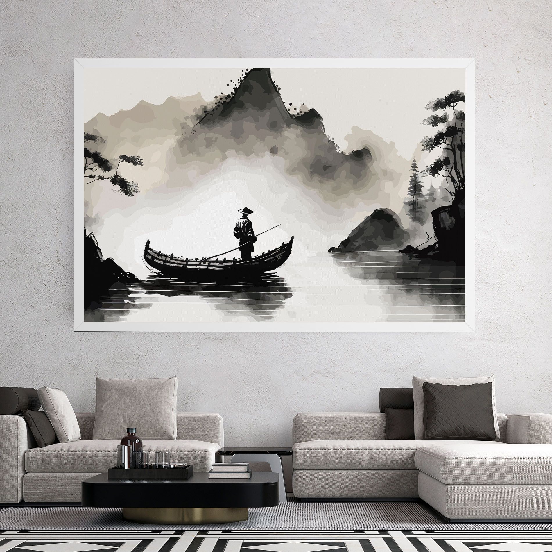 Black Ink Boat mockup 2