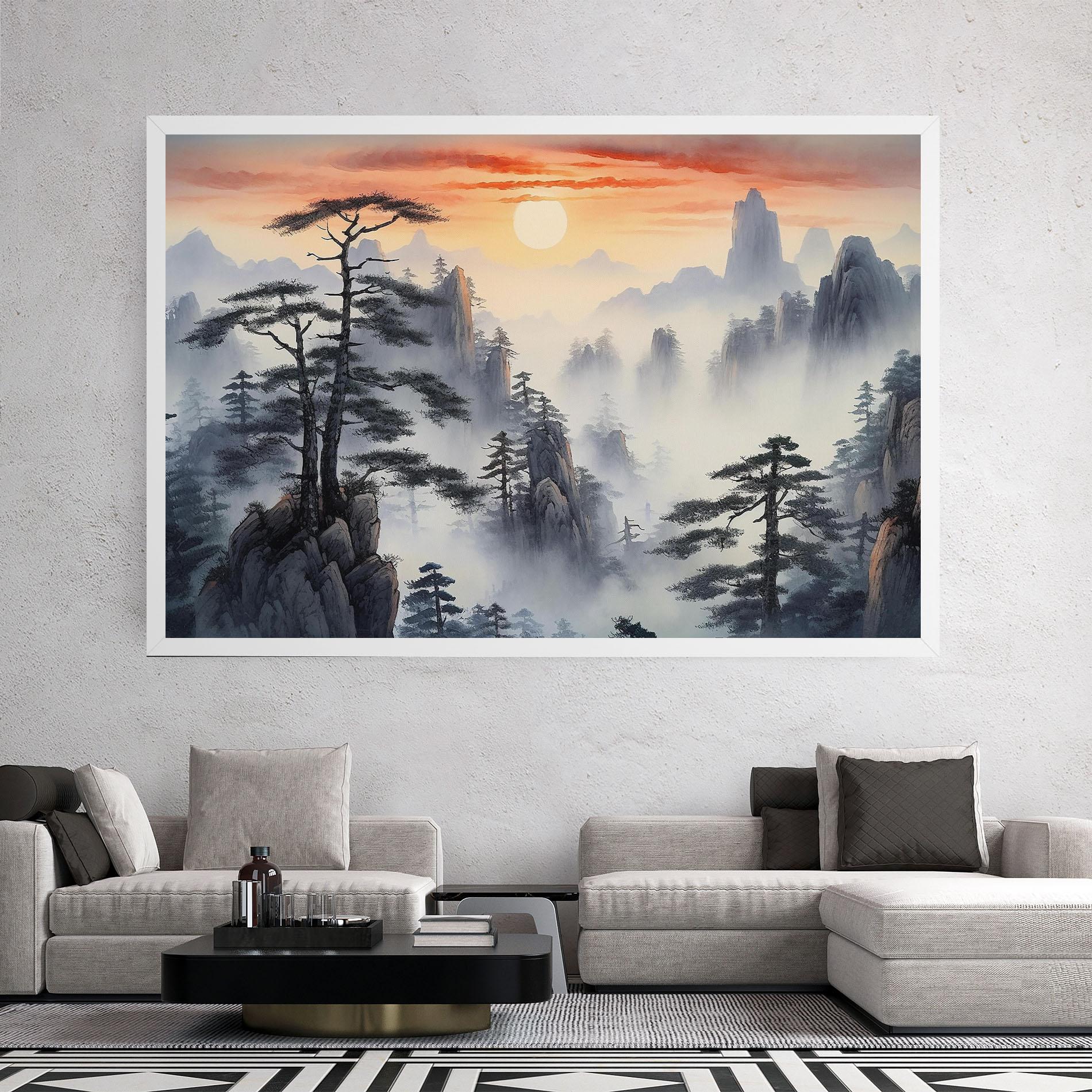 Leinwandbild Fog Trees mockup 2