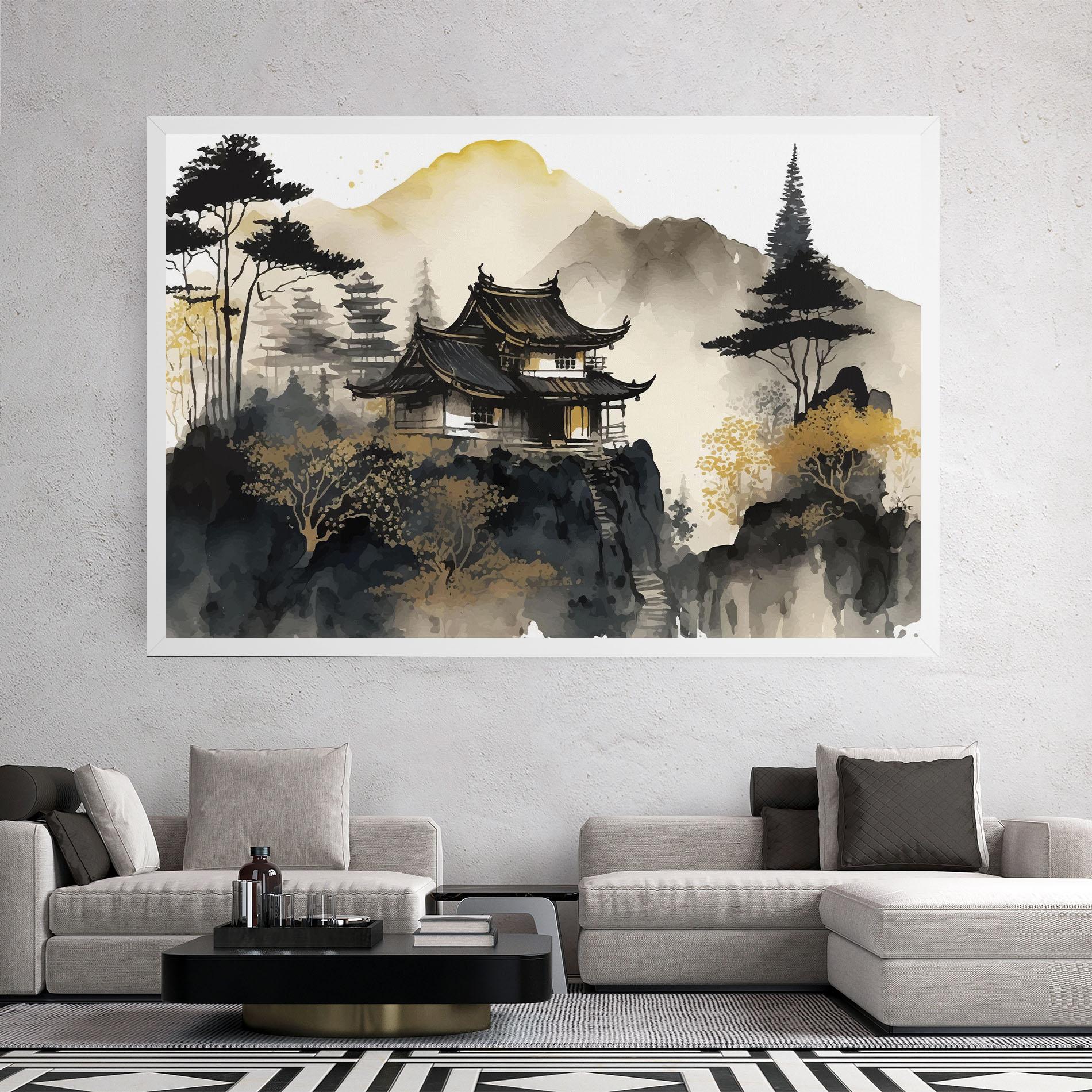 Leinwandbild Japanese Temple mockup 2