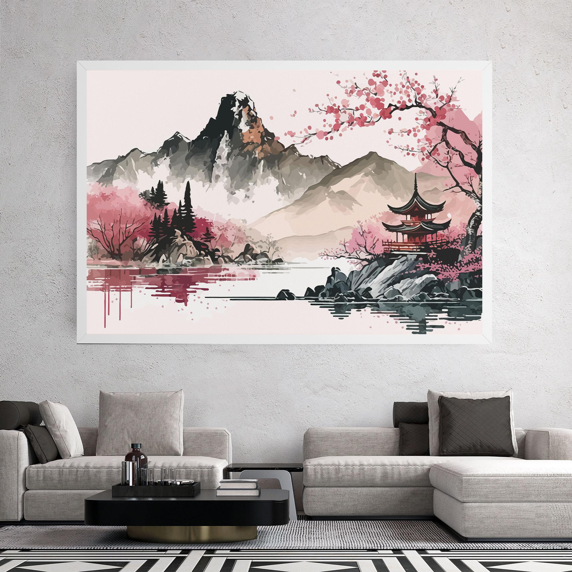 Leinwandbild Pink Asian View mockup 2