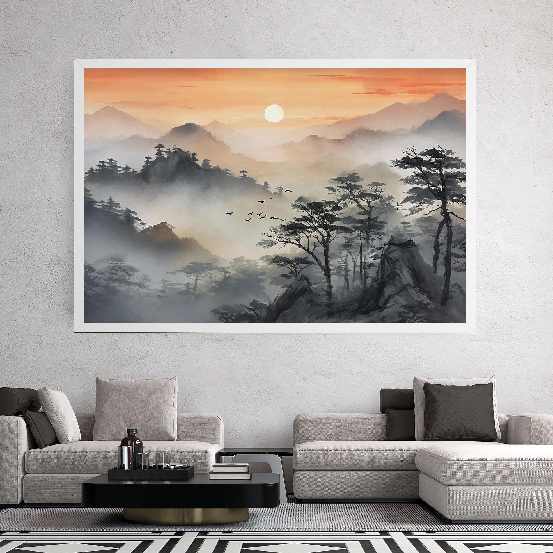 Leinwandbild Sunset Fog mockup 2