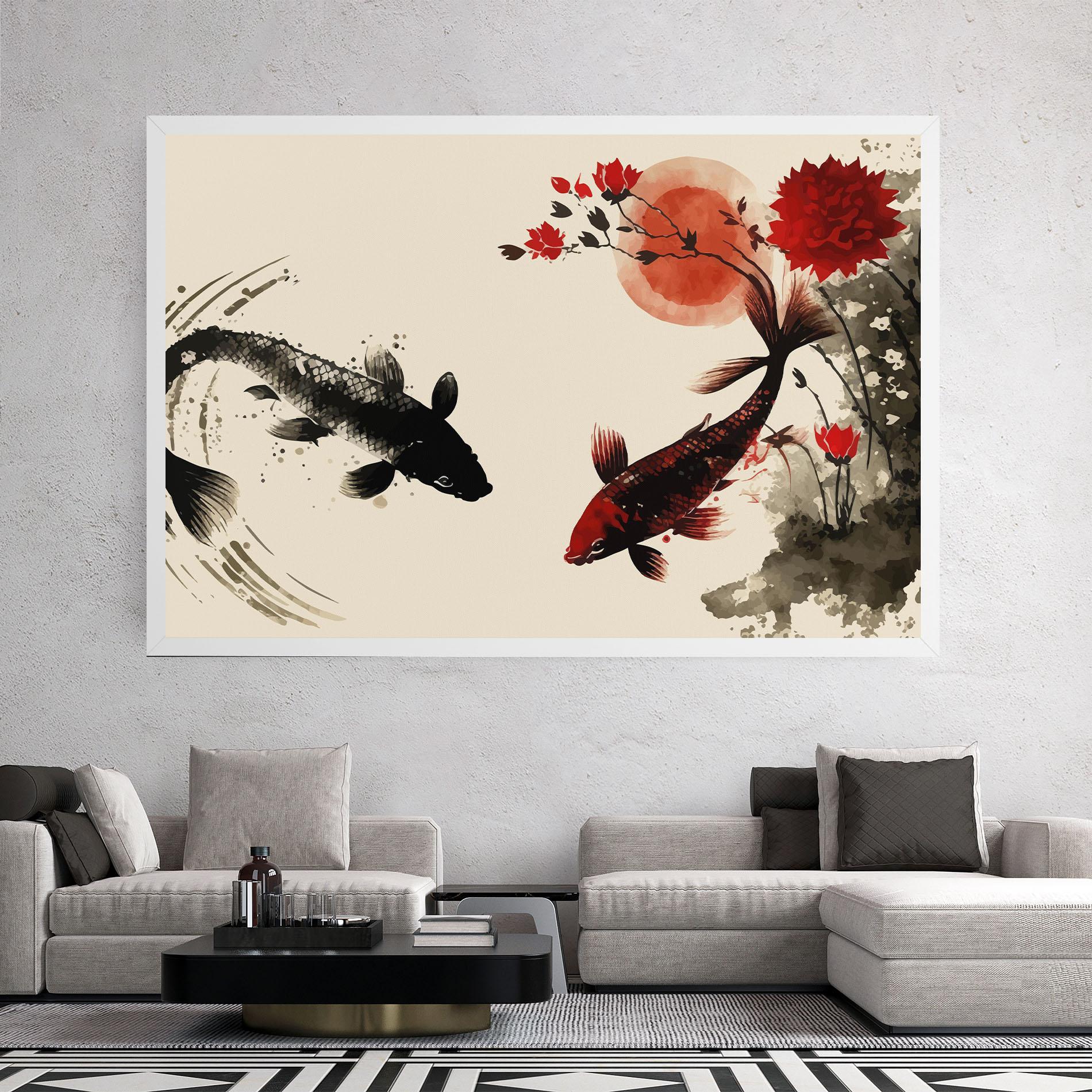 Leinwandbild Sunset Red Flower mockup 2