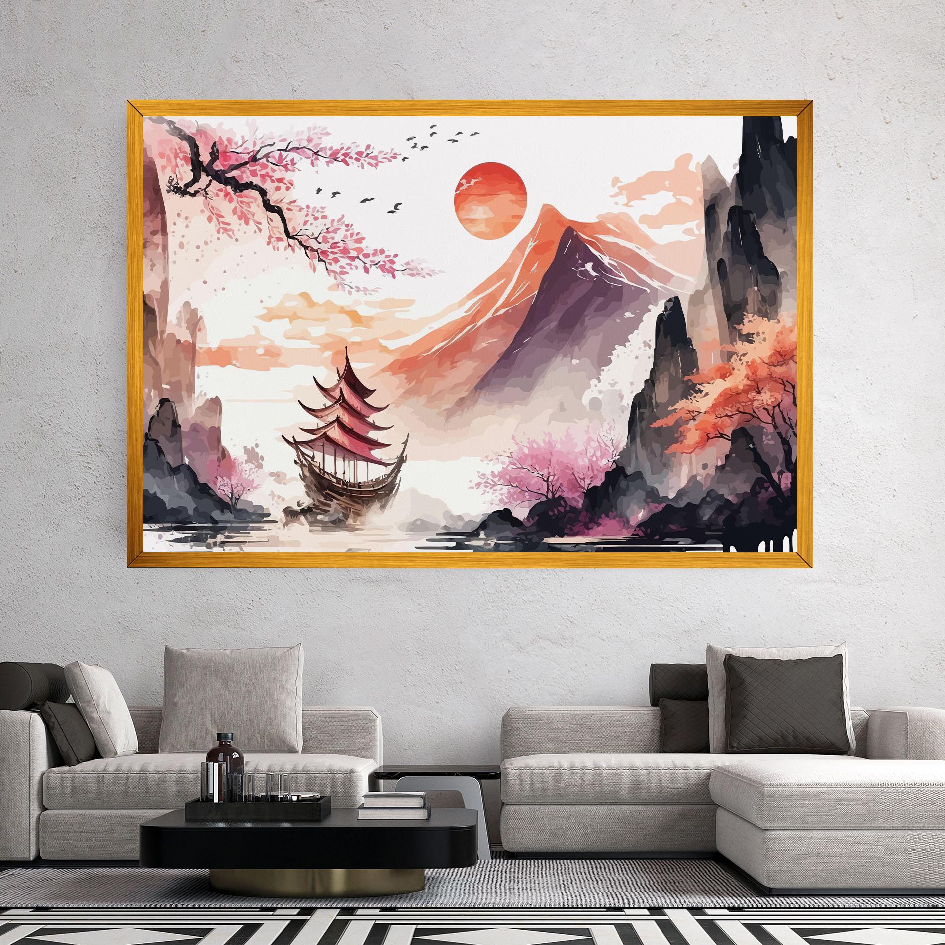 Leinwandbild Asiatic Purple Mountain mockup 2