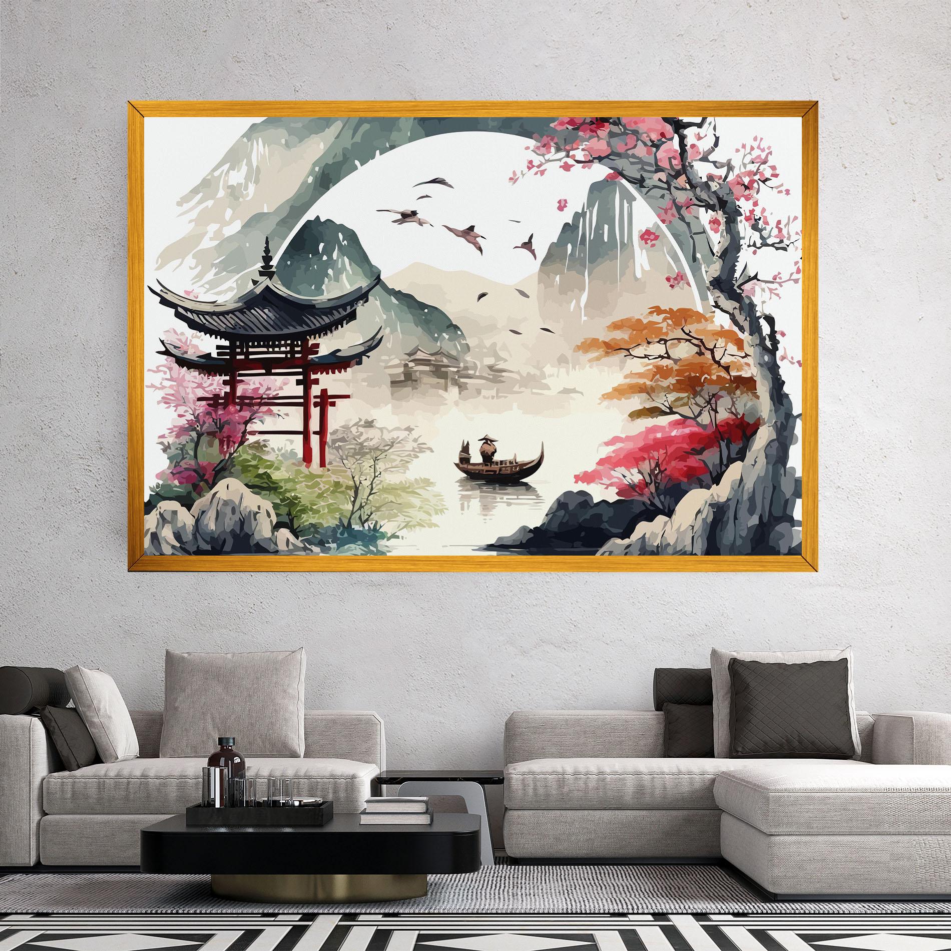 Leinwandbild Beautiful Asiatic View mockup 2
