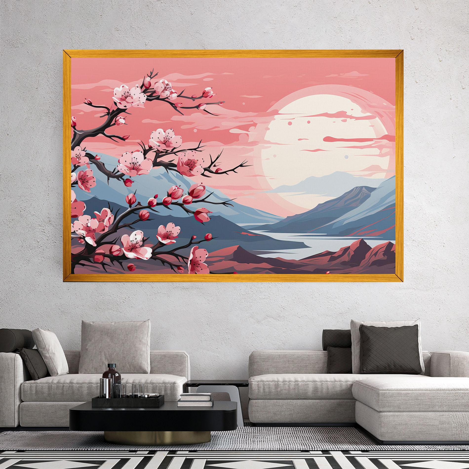 Leinwandbild Chinese Cherry Blossoms mockup 2