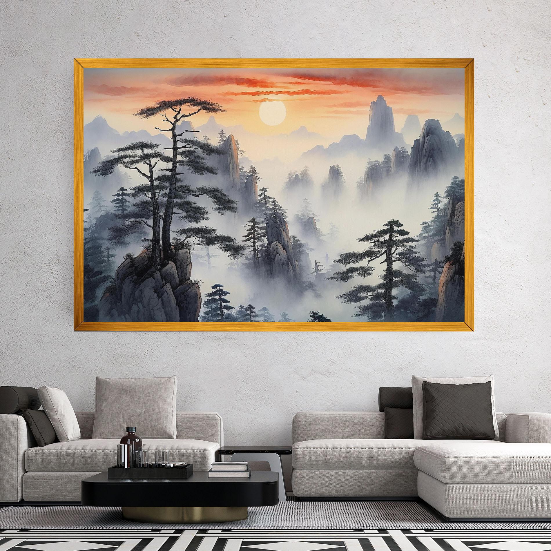 Leinwandbild Fog Trees mockup 2