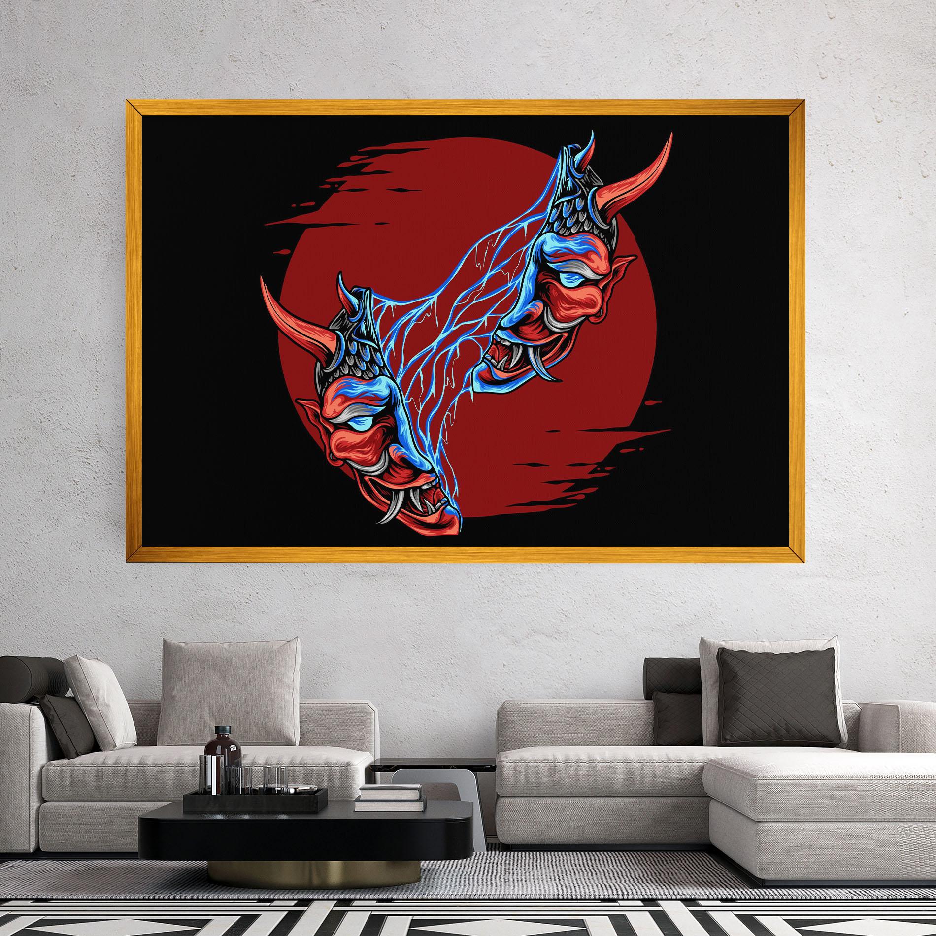 Leinwandbild Japanese Mask mockup 2