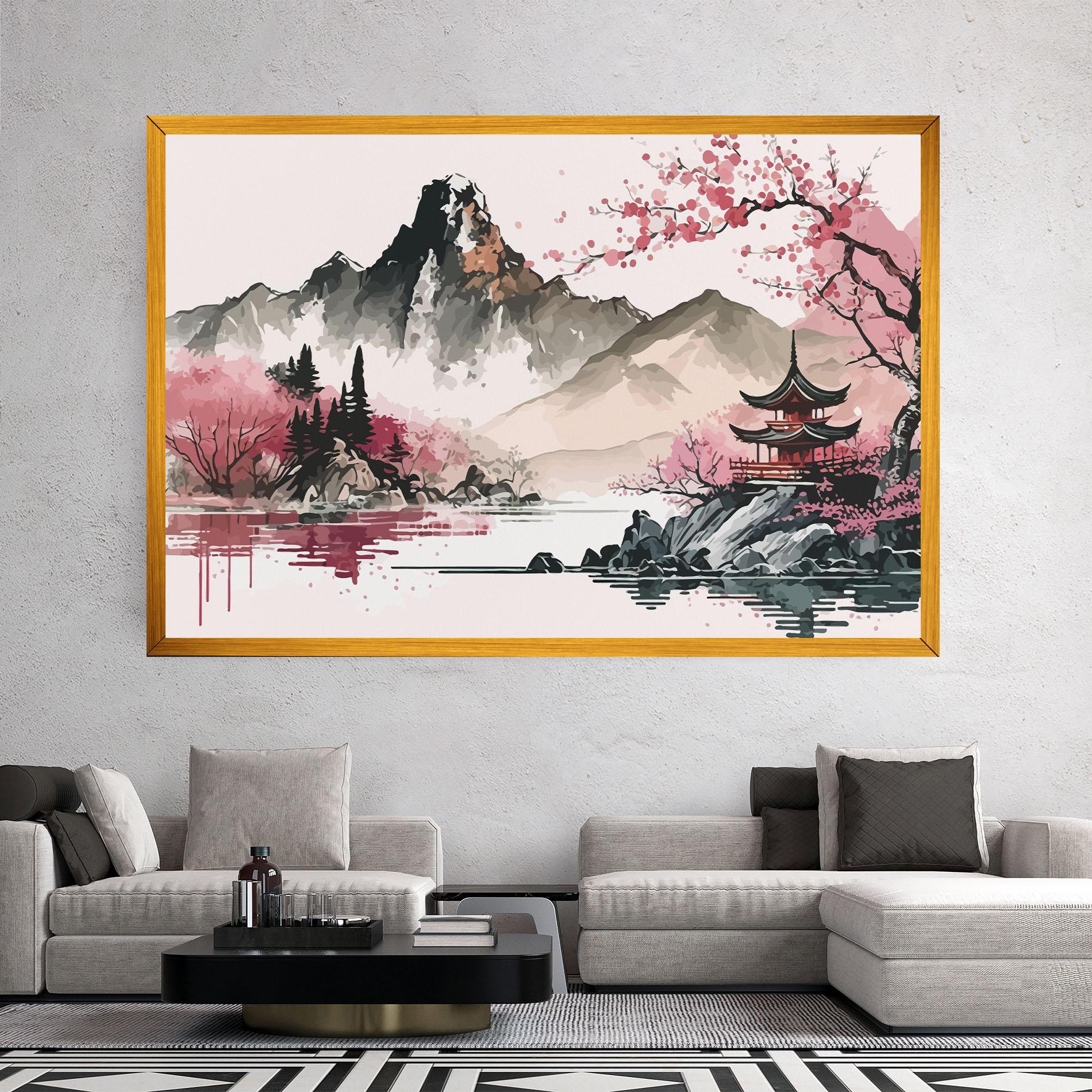 Leinwandbild Pink Asian View mockup 2
