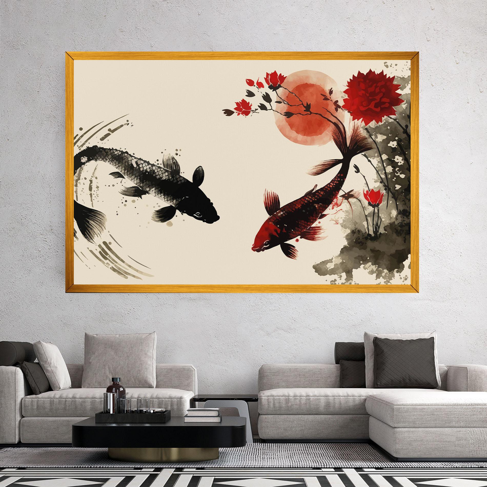 Leinwandbild Sunset Red Flower mockup 2