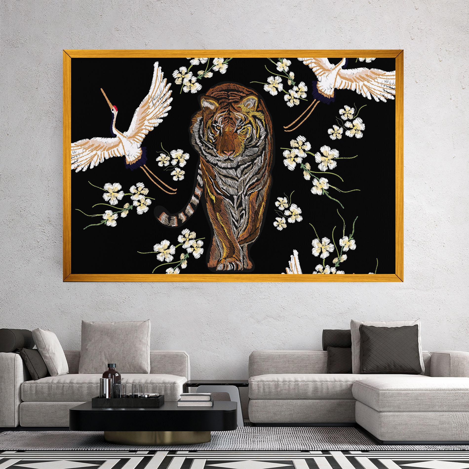 Leinwandbild Tiger Birds Art mockup 2