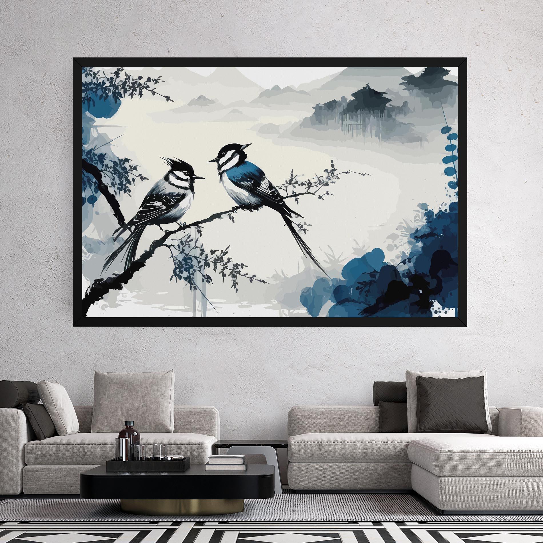 Leinwandbild Asiatic Blue Bird mockup 2