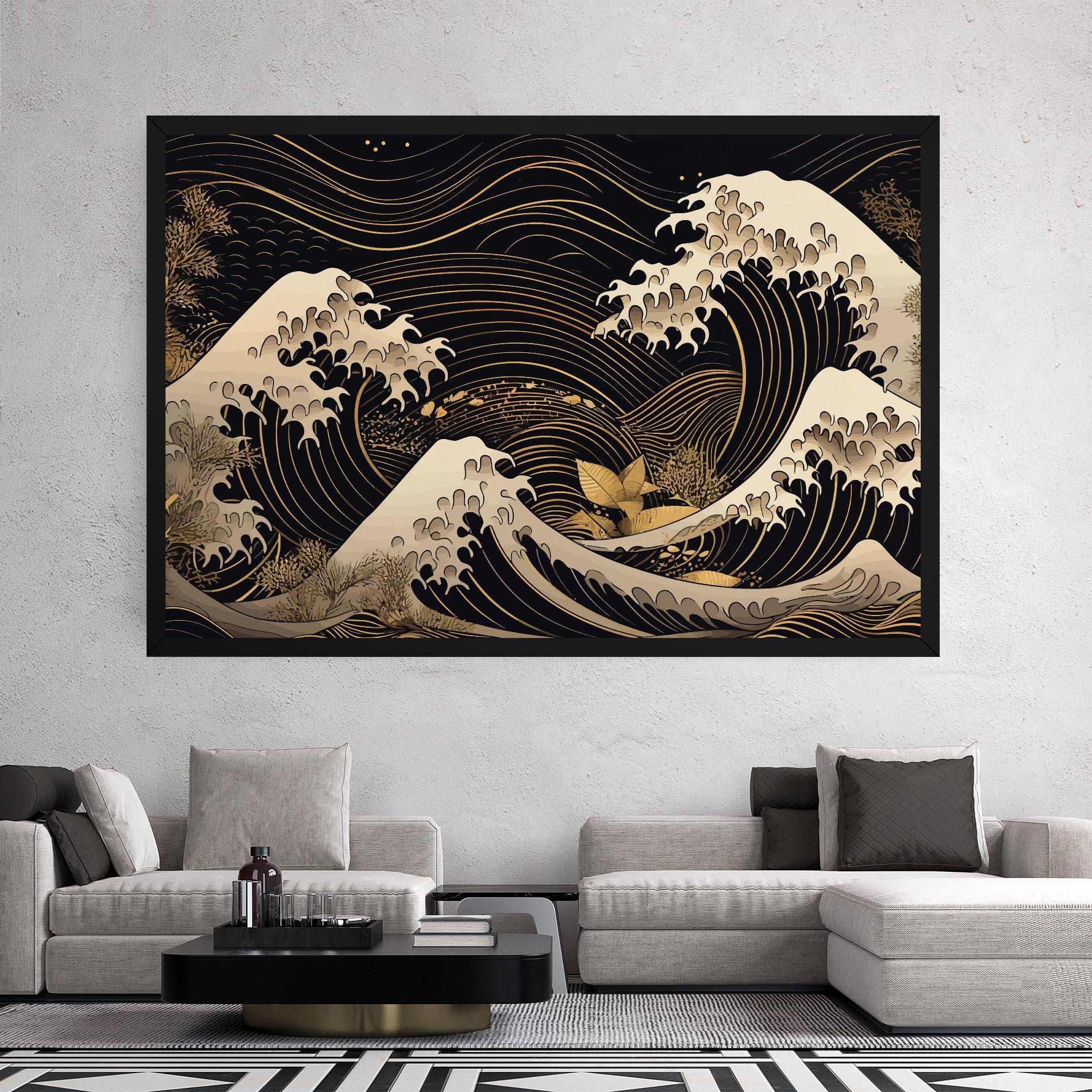 Leinwandbild Asiatic Gold Wave mockup 2