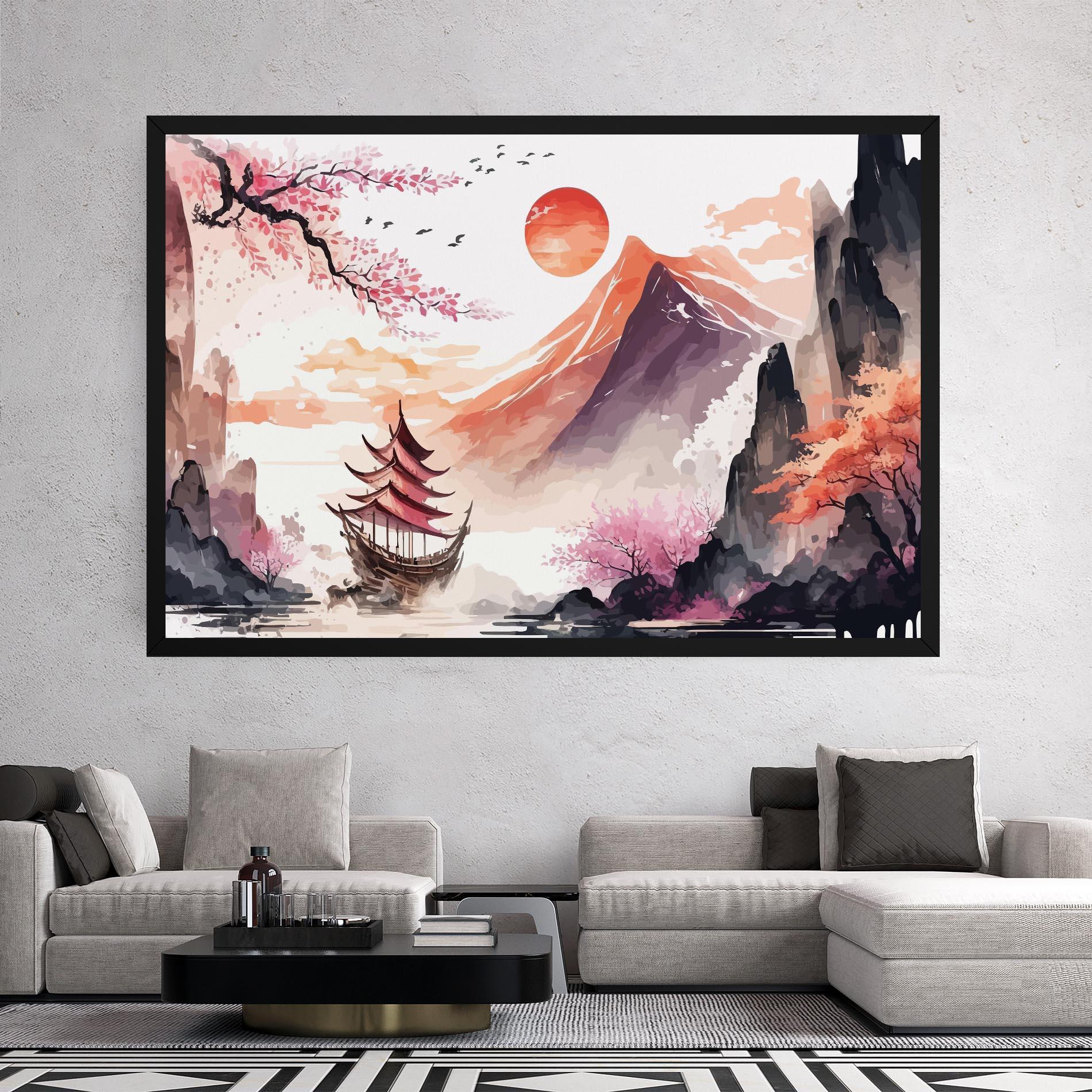 Leinwandbild Asiatic Purple Mountain mockup 2
