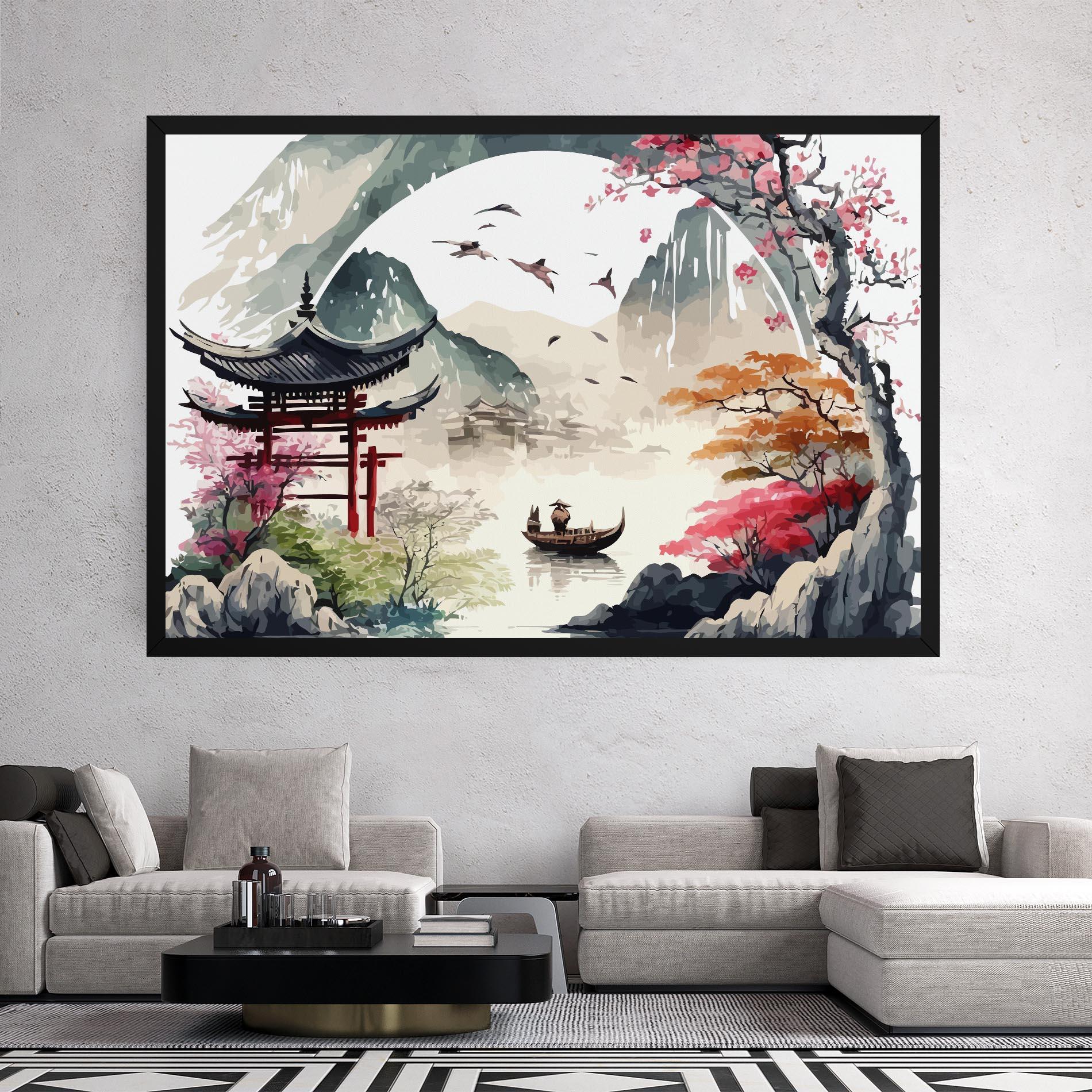 Leinwandbild Beautiful Asiatic View mockup 2