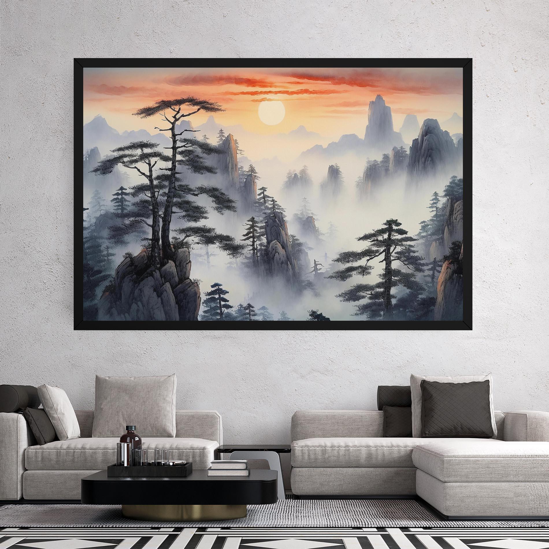 Leinwandbild Fog Trees mockup 2