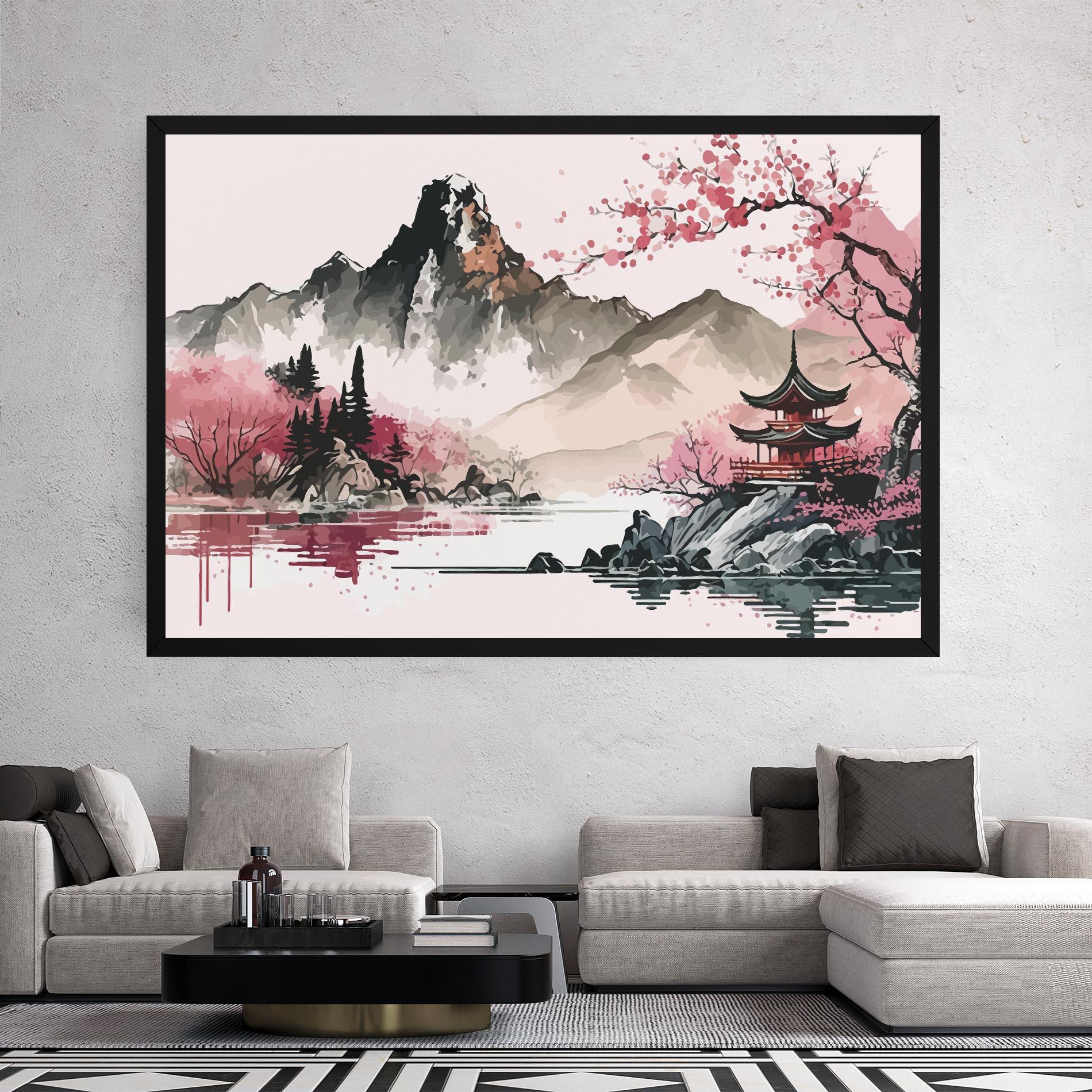 Leinwandbild Pink Asian View mockup 2