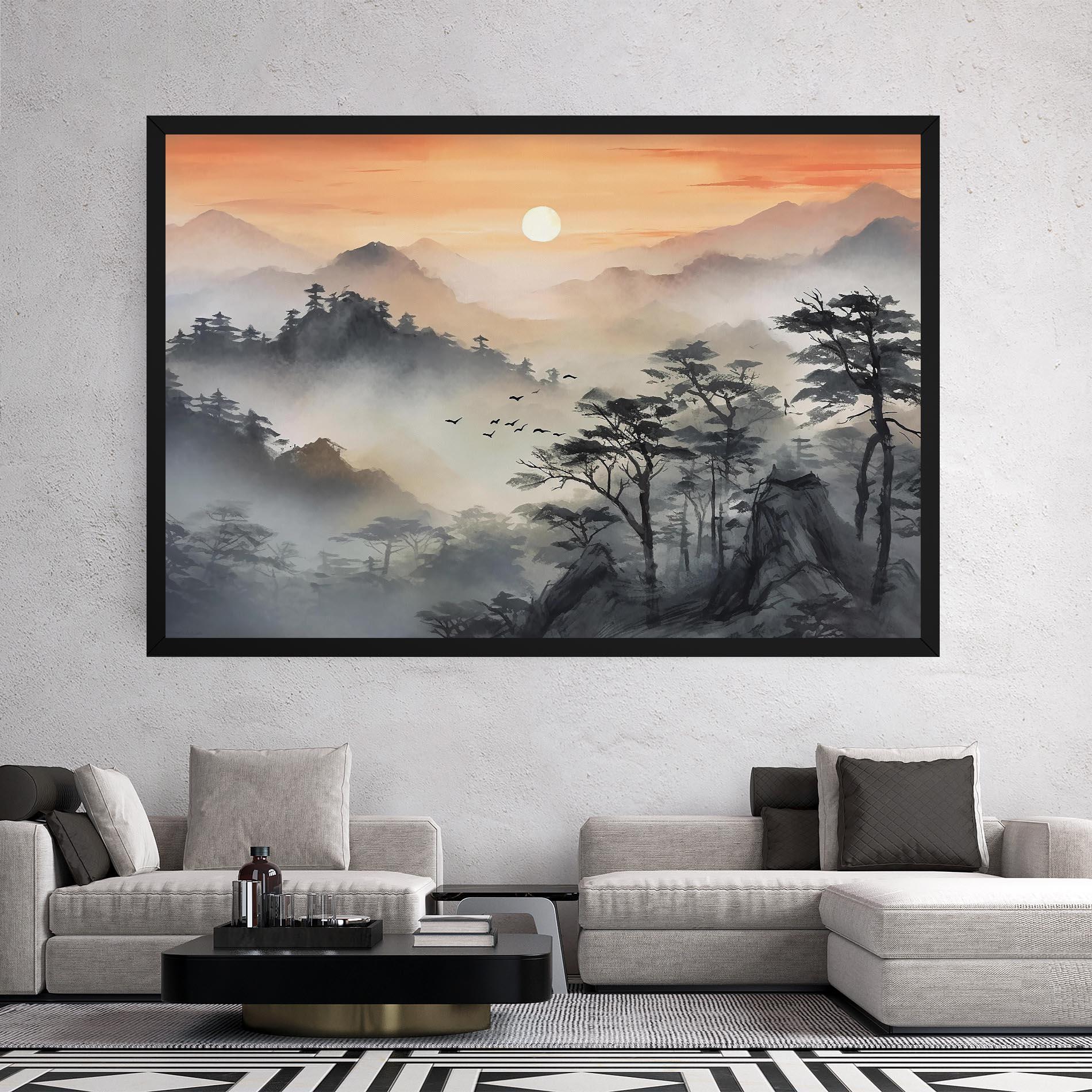 Leinwandbild Sunset Fog mockup 2