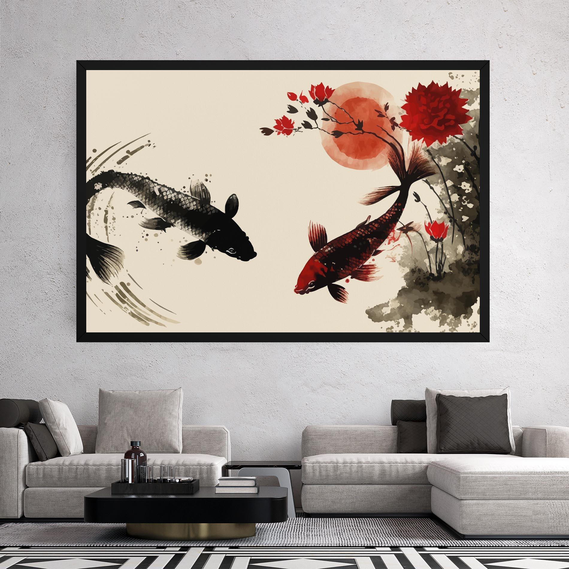 Leinwandbild Sunset Red Flower mockup 2