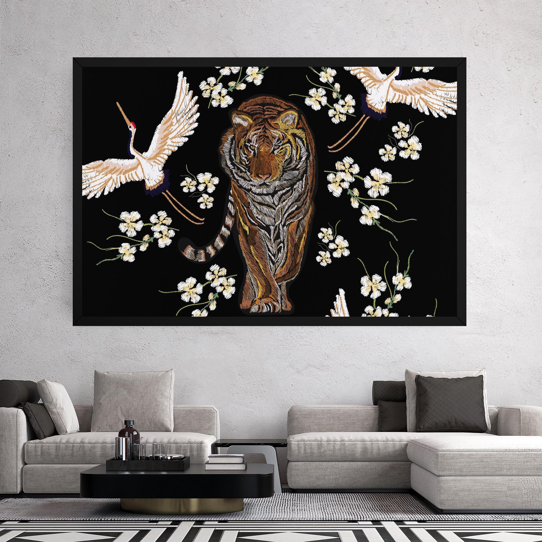 Leinwandbild Tiger Birds Art mockup 2