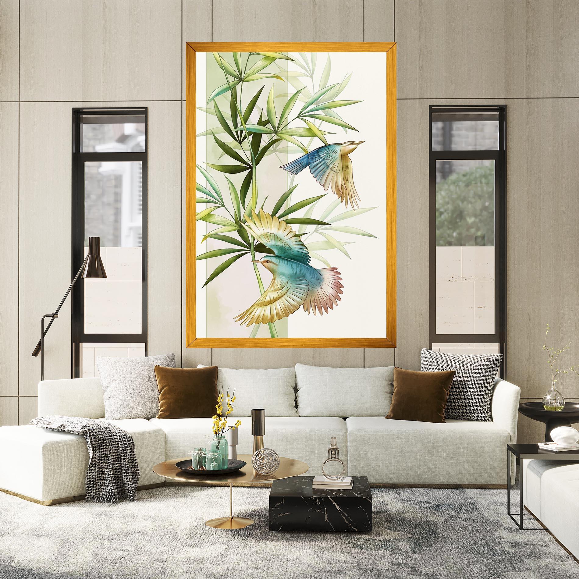 Leinwandbild Asiatic Blue Birds mockup 2