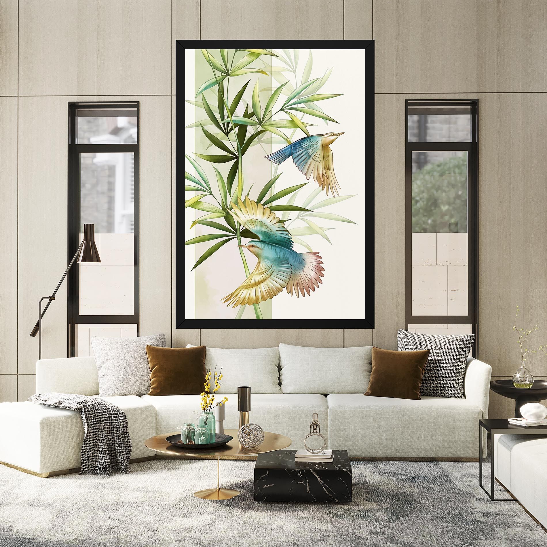 Asiatic Blue Birds mockup 2