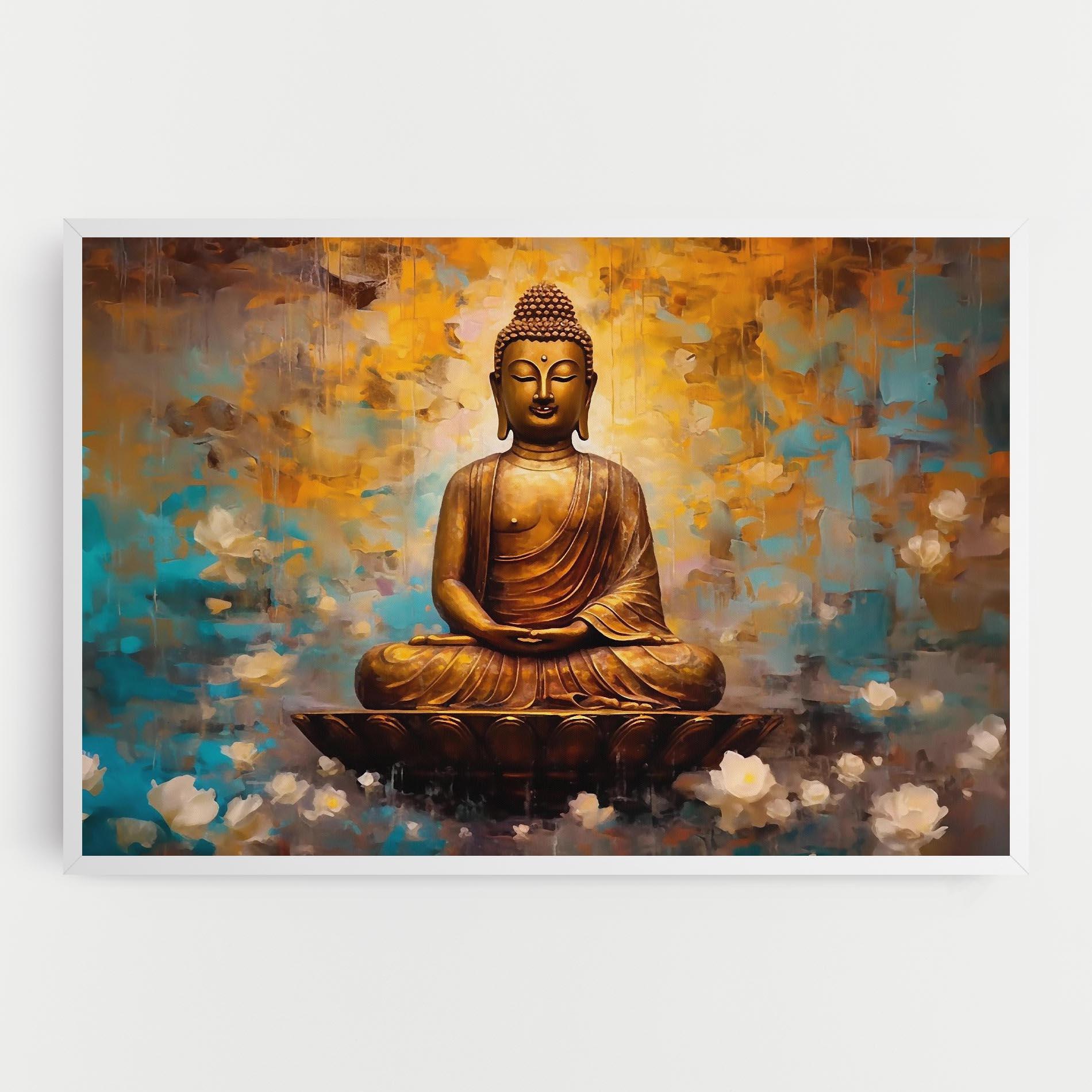 Leinwandbild Blue Gold Buddha mockup 0