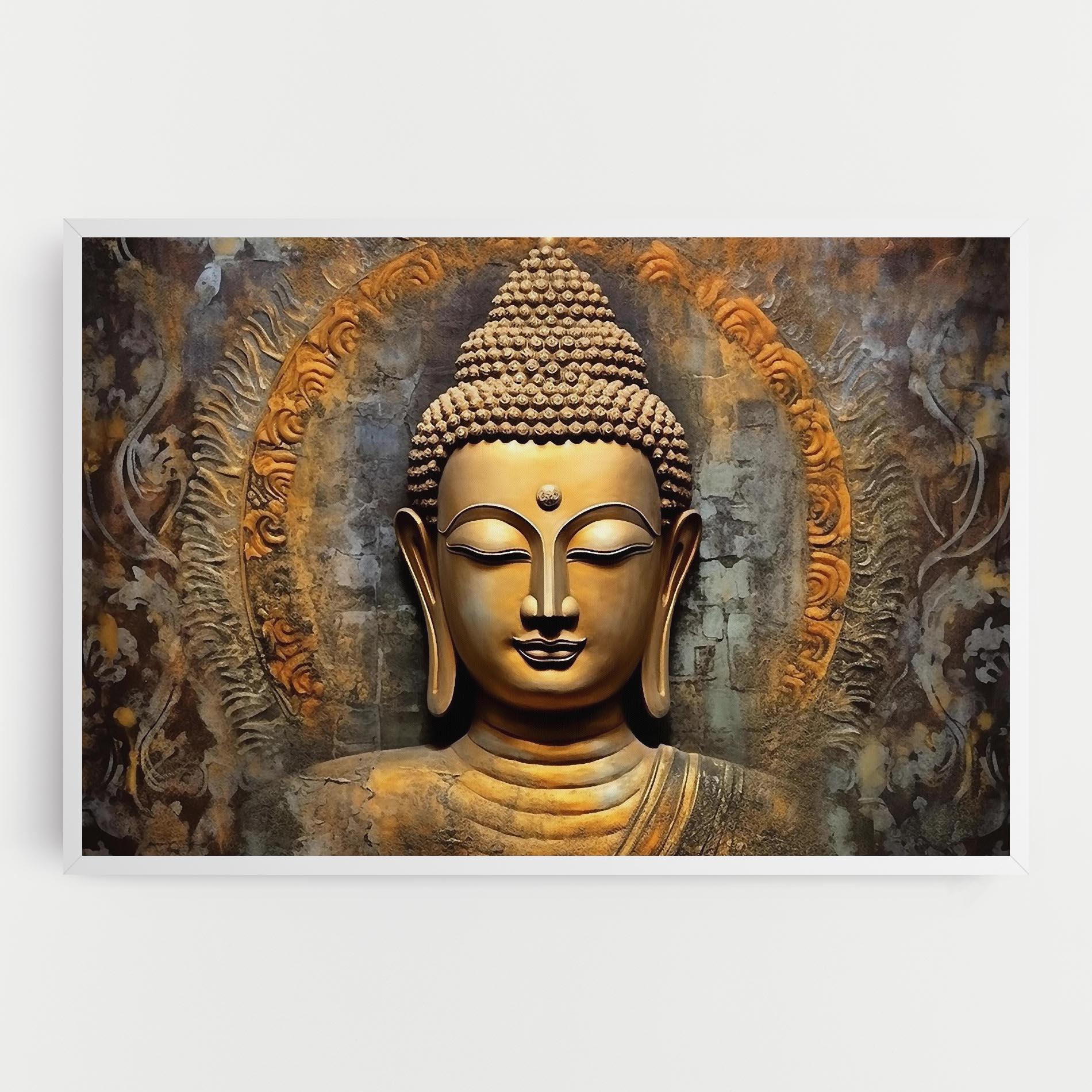Leinwandbild Buddha 3d Head mockup 0