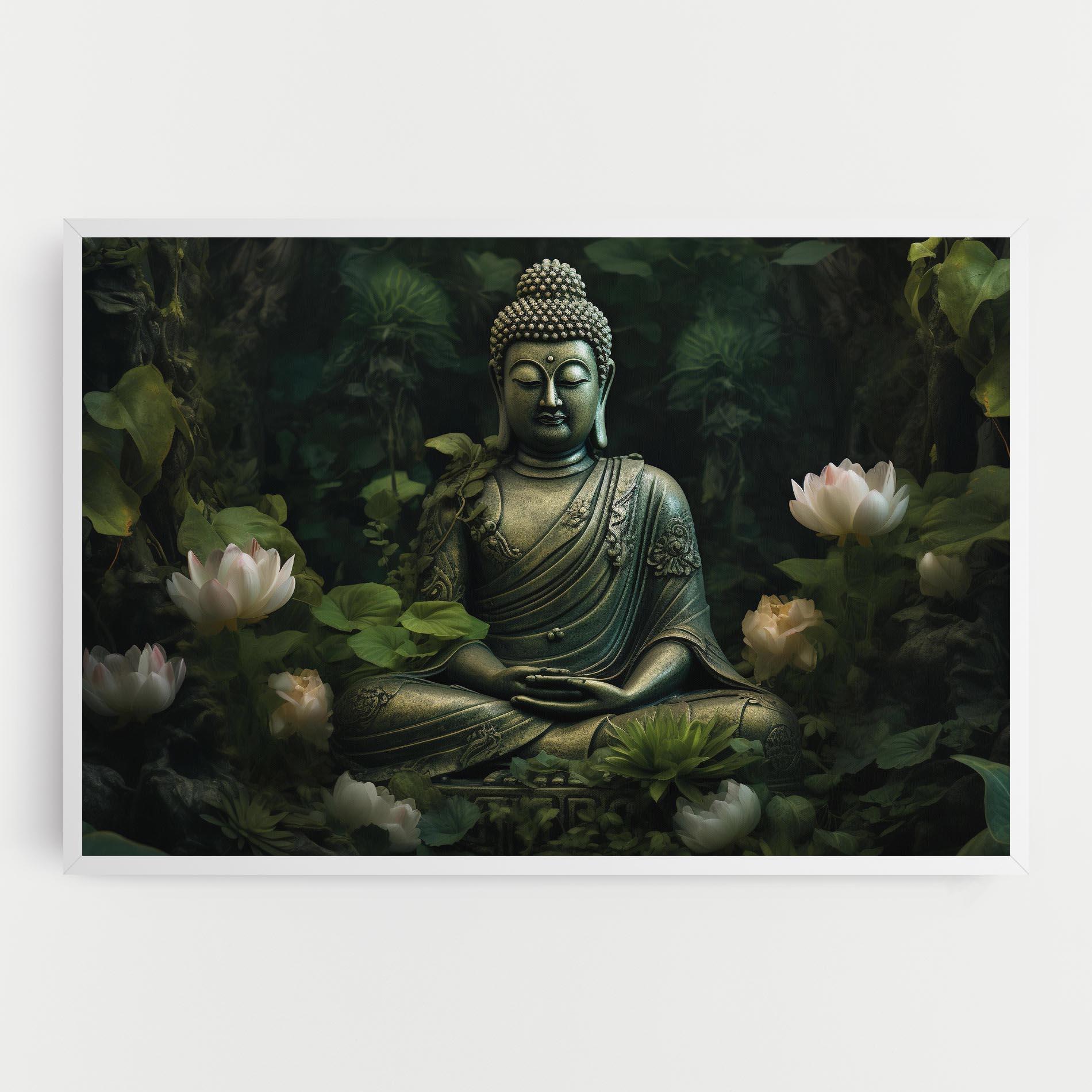 Leinwandbild Buddha Lotus Flower mockup 0