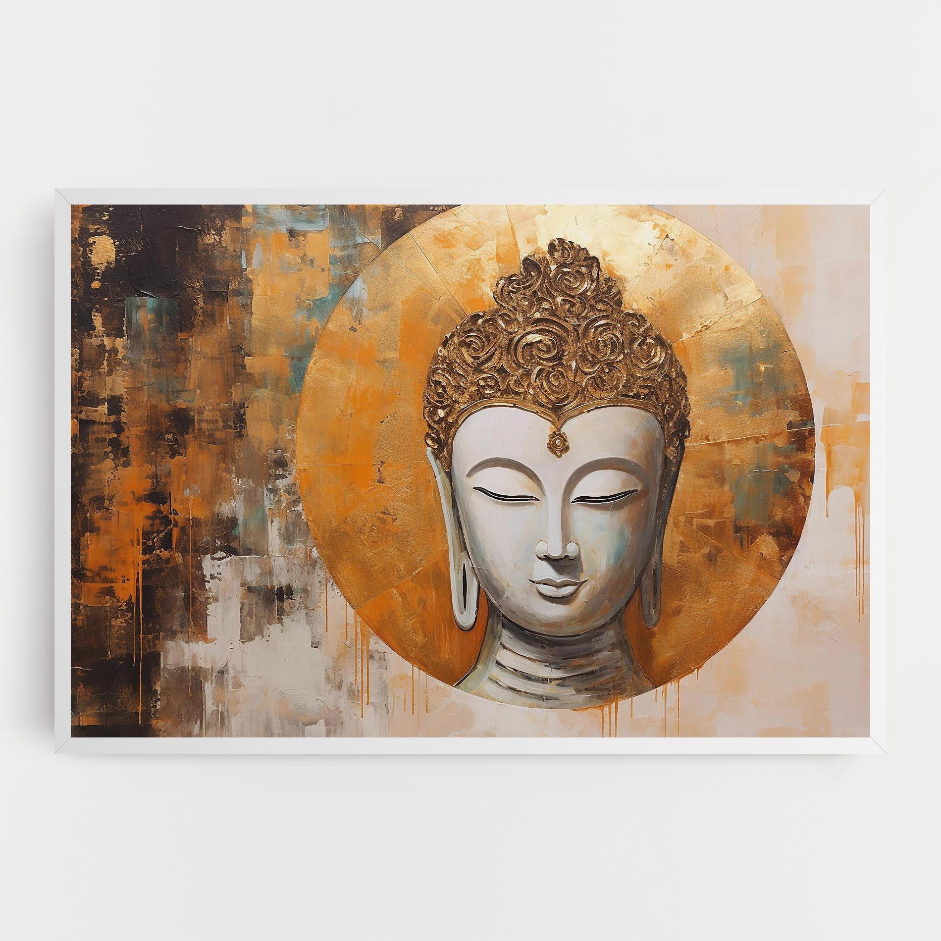 Leinwandbild Cream Circle Buddha mockup 0