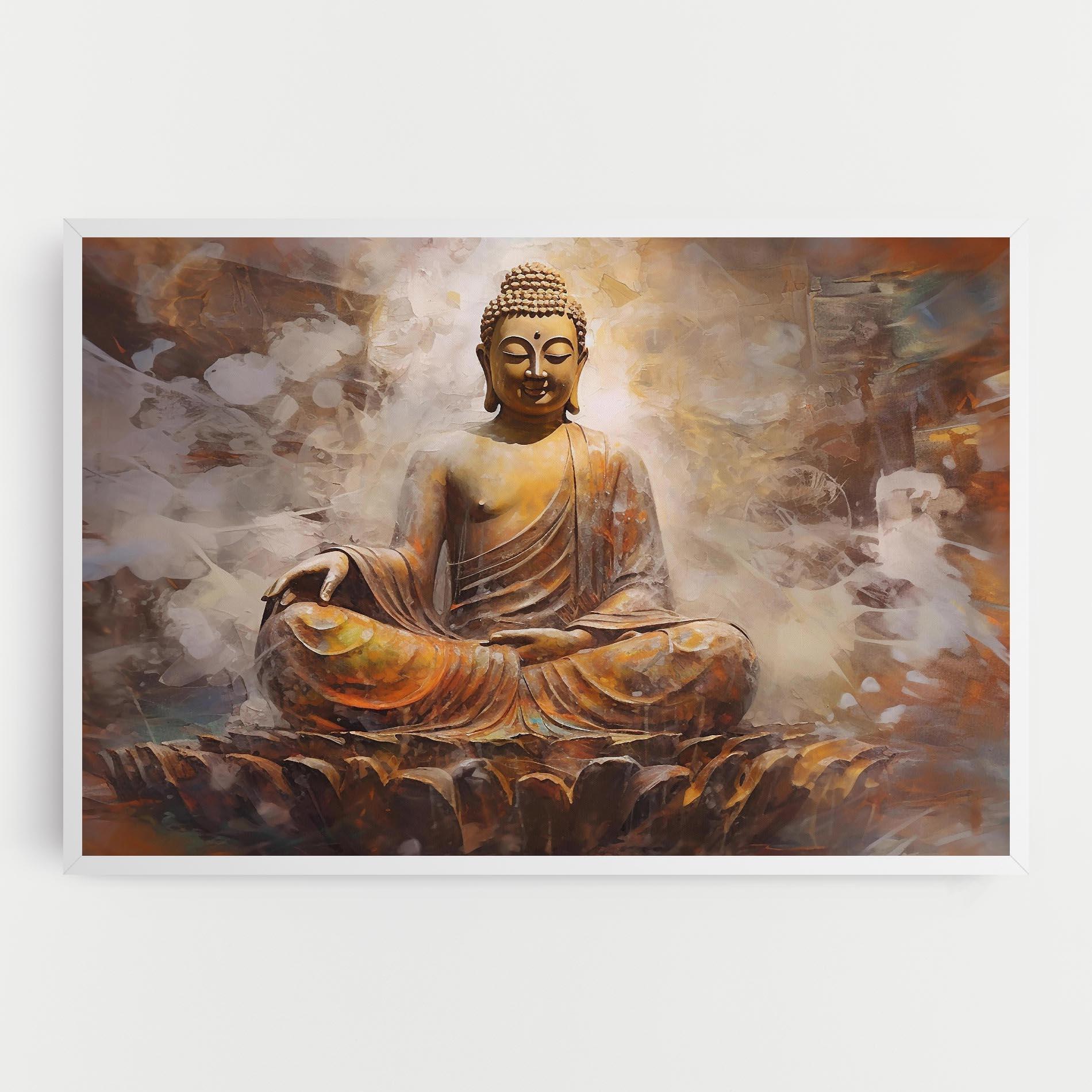 Leinwandbild Cream Orange Buddha mockup 0