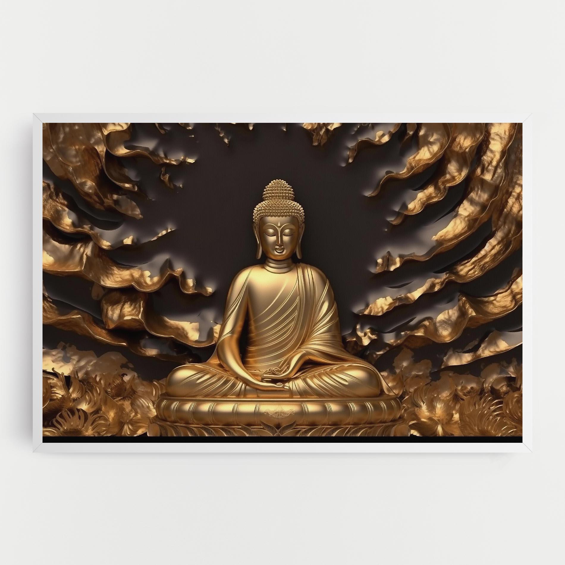 Leinwandbild Gold 3d Buddha mockup 0