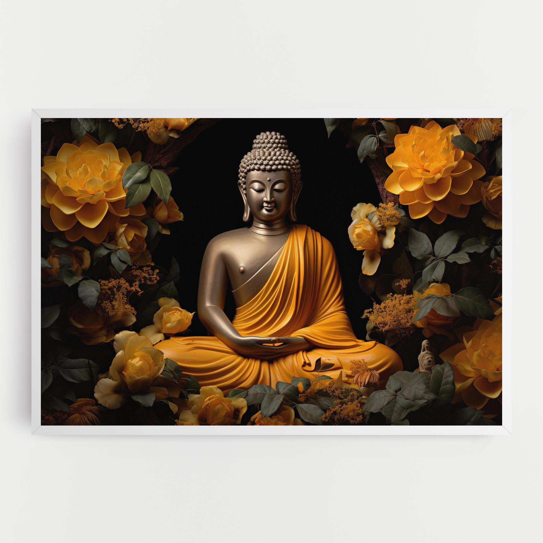 Leinwandbild Gold Buddha Flower mockup 0