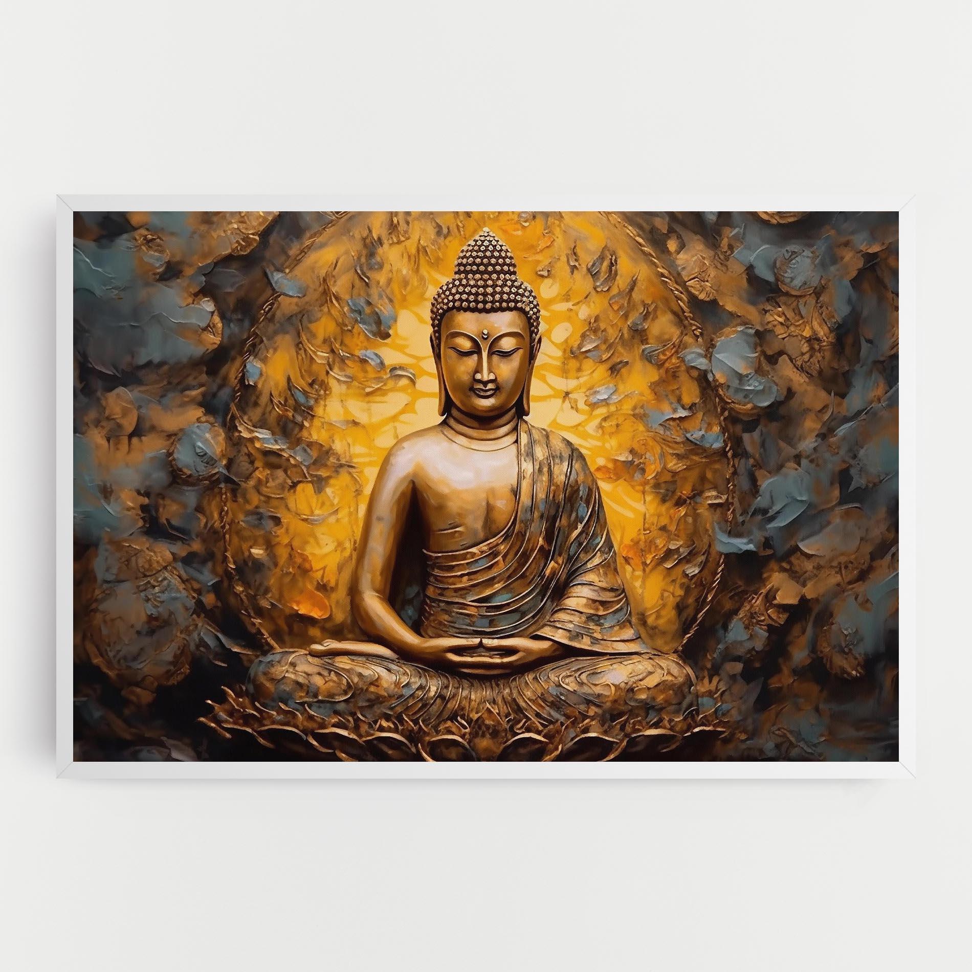 Leinwandbild Gold Grey Buddha mockup 0