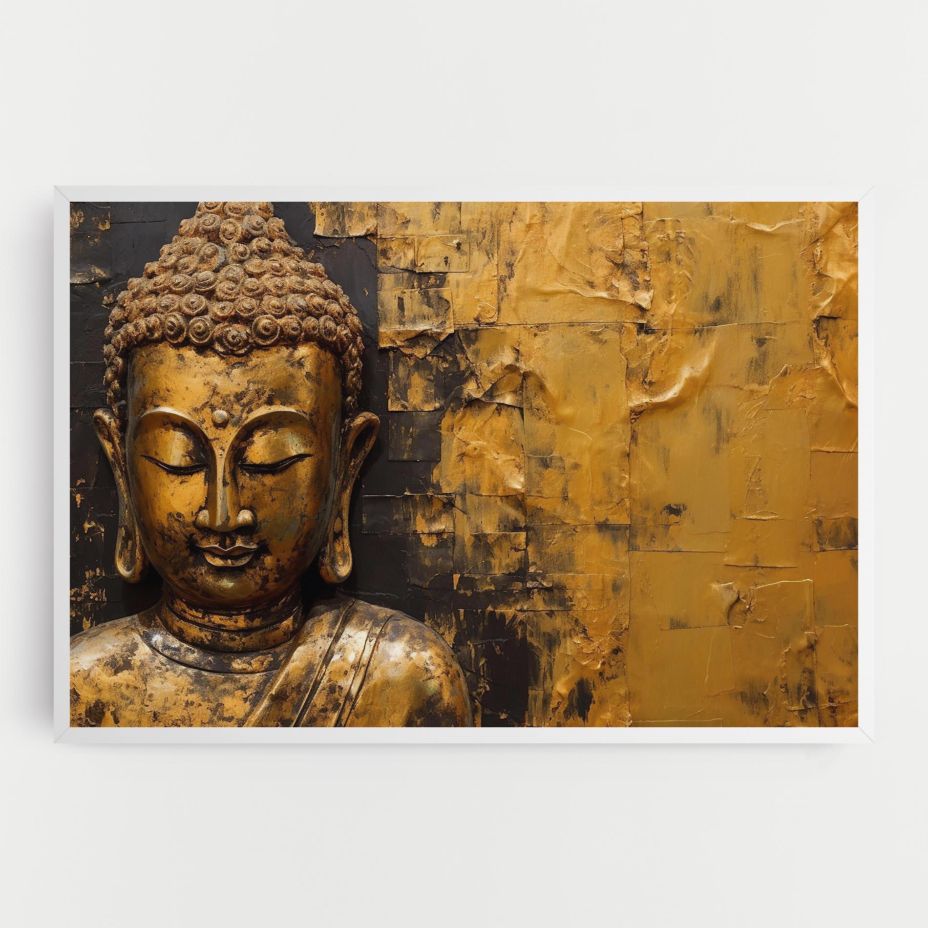 Leinwandbild Gold Paint Buddha mockup 0