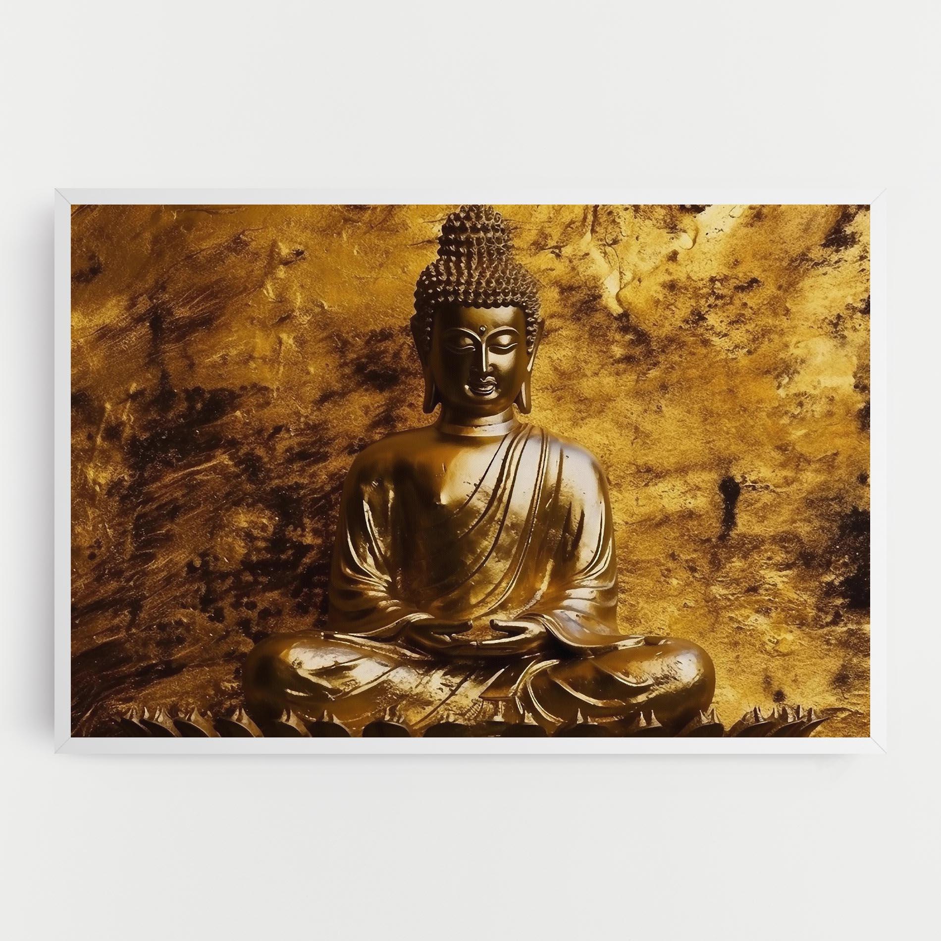 Leinwandbild Statue Gold Buddha mockup 0