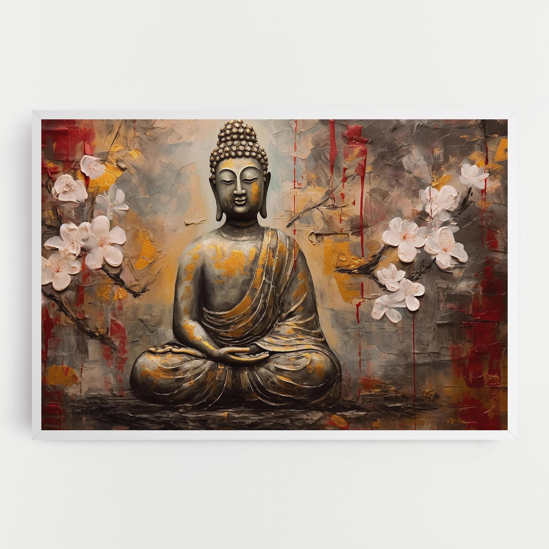 Leinwandbild White Red Buddha mockup 0