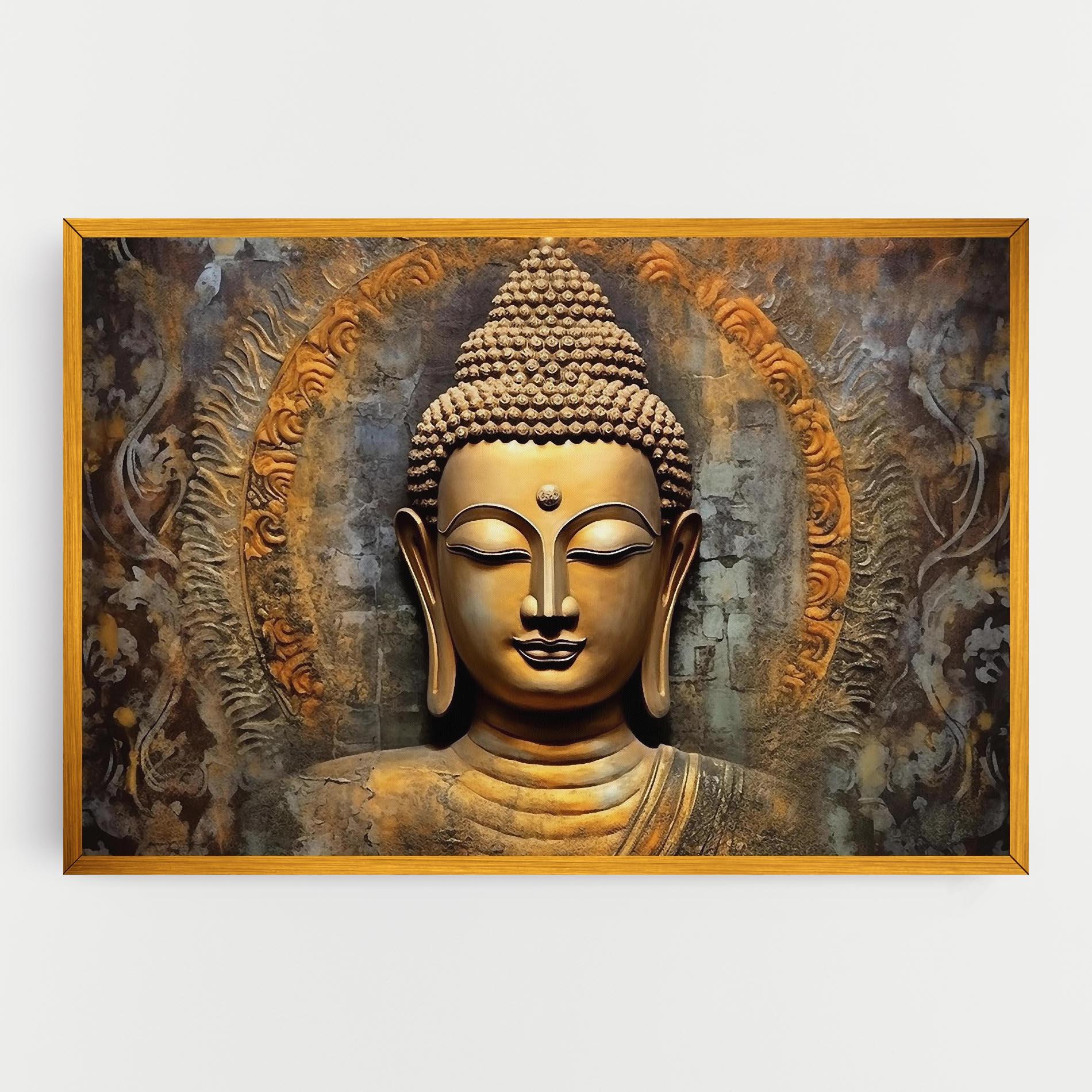 Leinwandbild Buddha 3d Head mockup 0