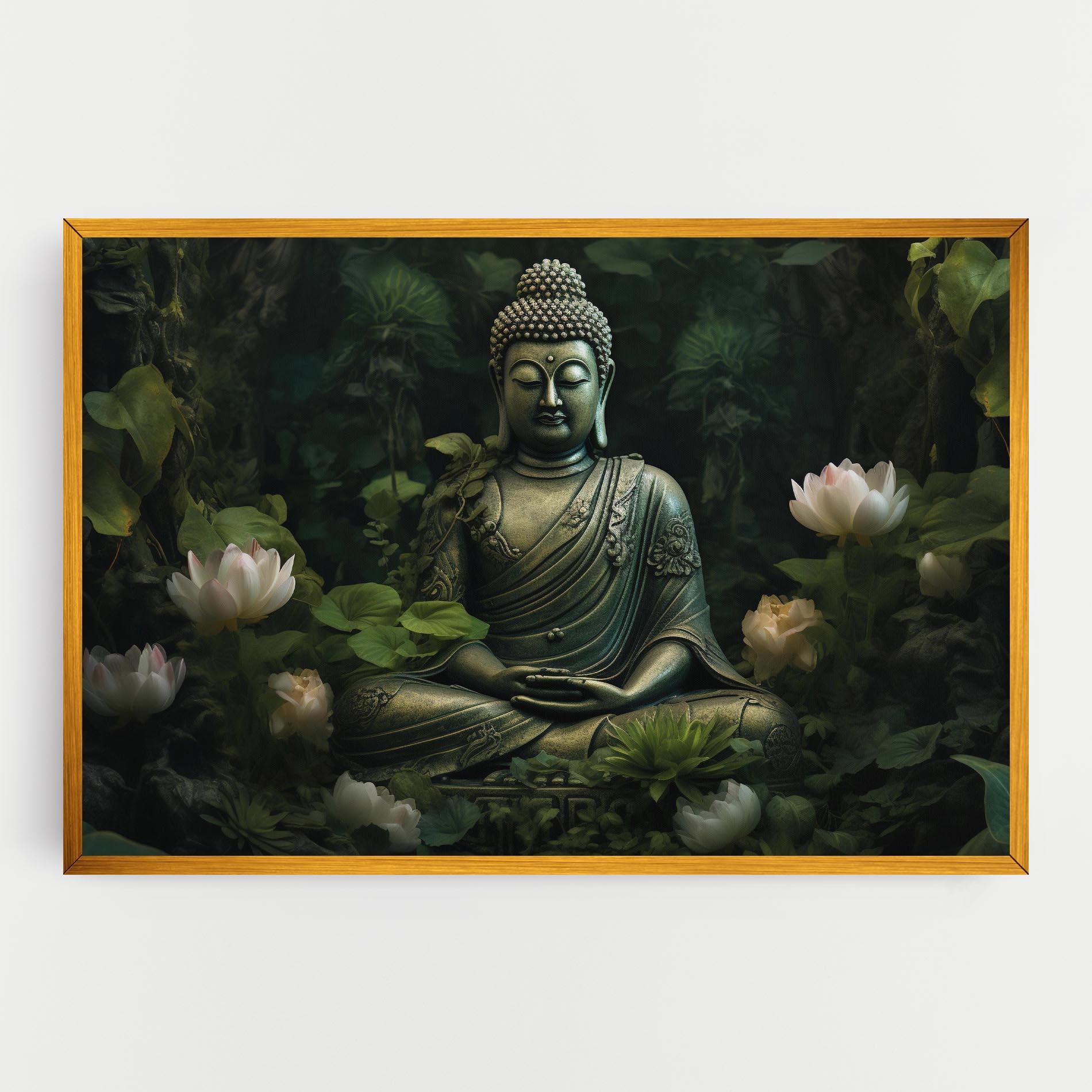 Leinwandbild Buddha Lotus Flower mockup 0