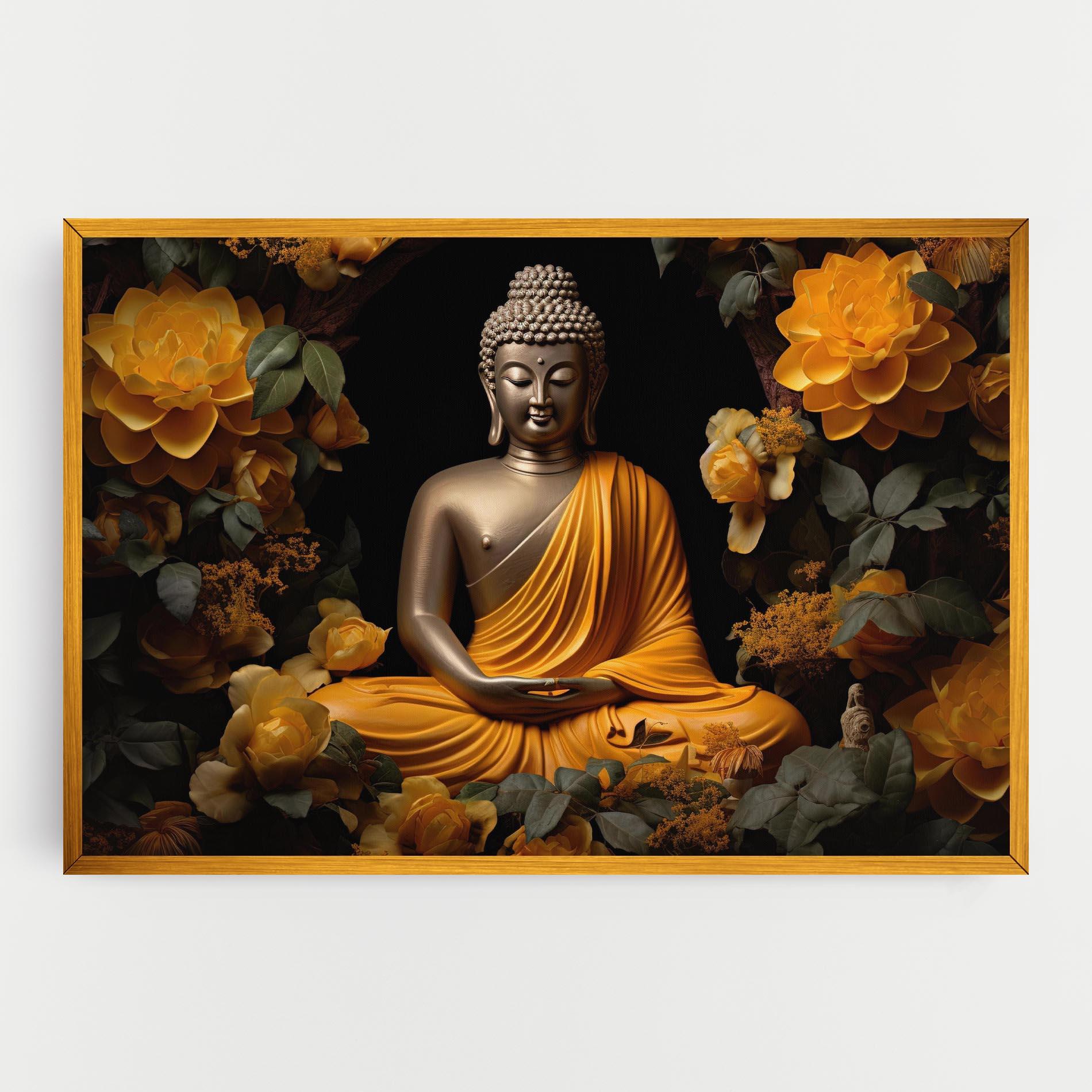 Leinwandbild Gold Buddha Flower mockup 0